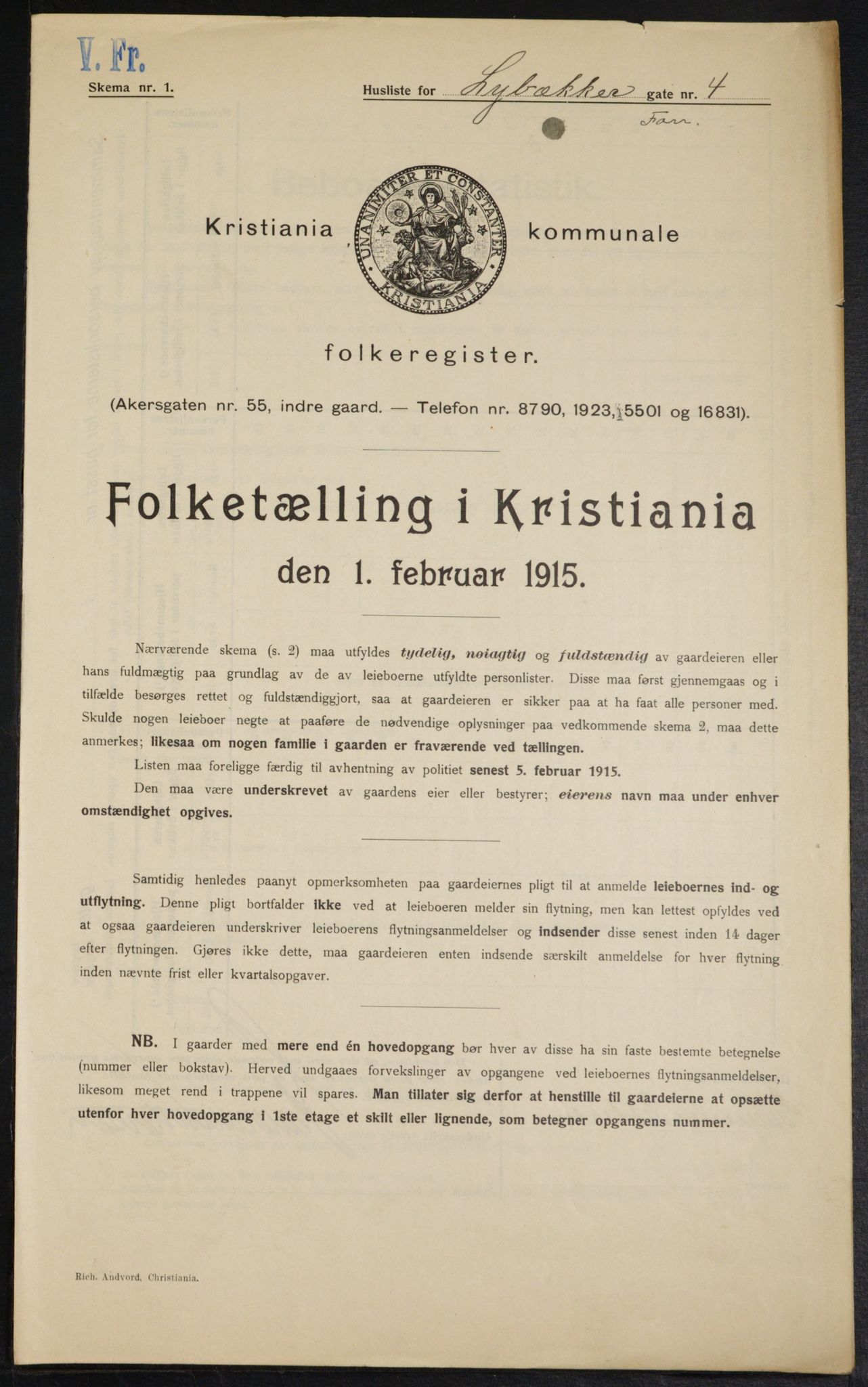 OBA, Municipal Census 1915 for Kristiania, 1915, p. 57818