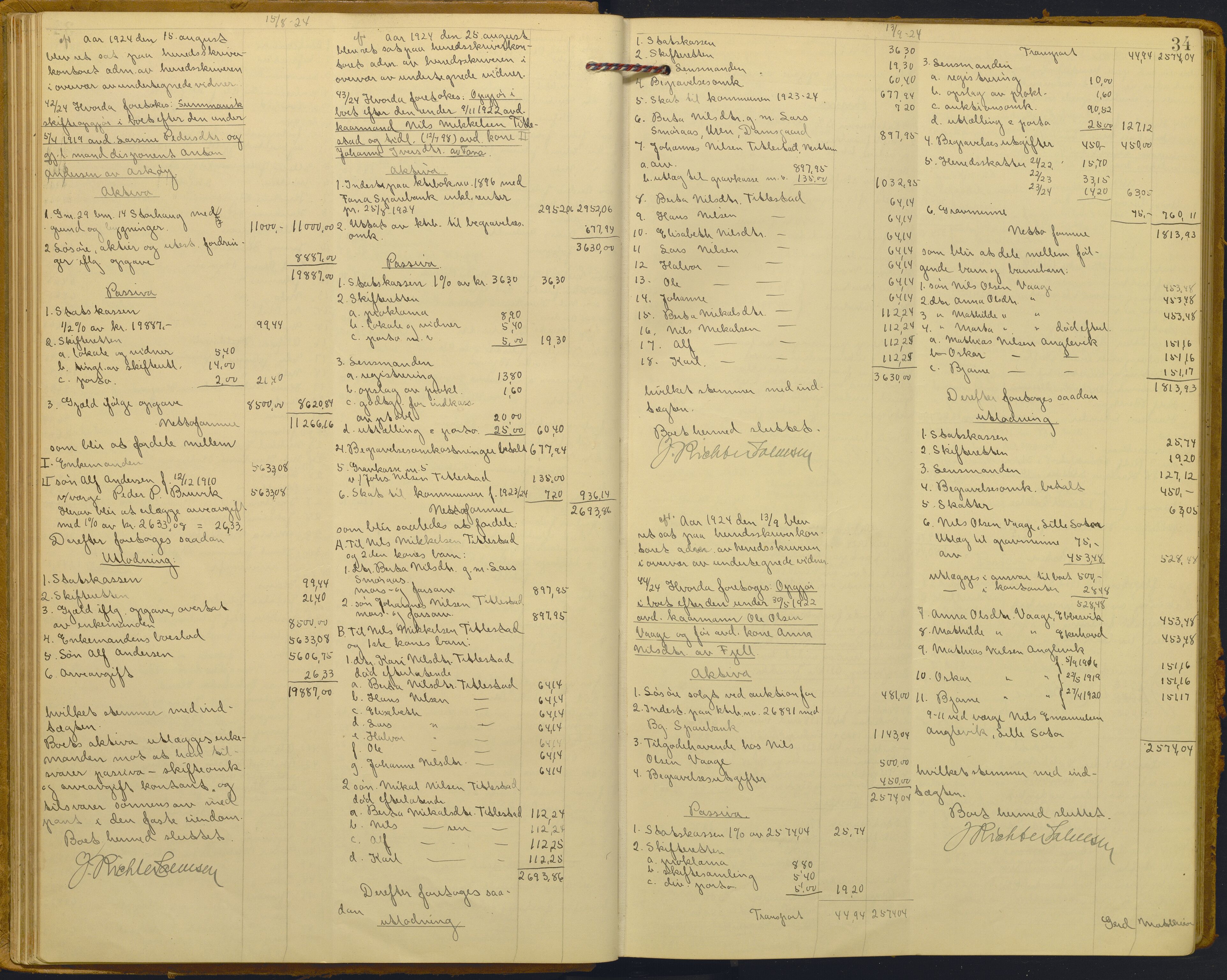 Midhordland sorenskriveri, AV/SAB-A-3001/1/H/Hd/L0008: Skifteutlodningsprotokoll, 1923-1933, p. 34