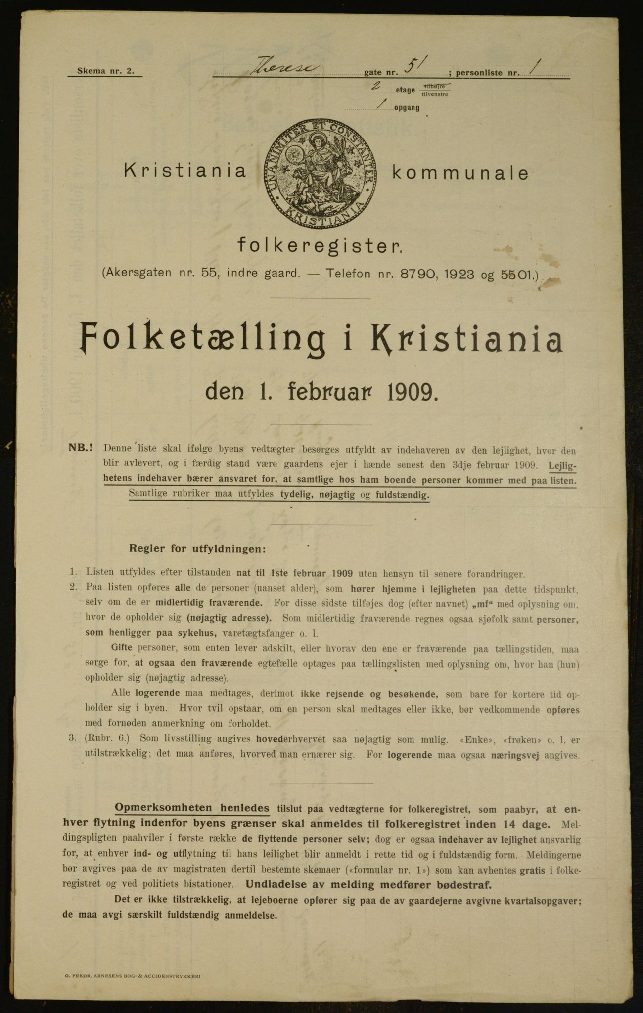 OBA, Municipal Census 1909 for Kristiania, 1909, p. 98649