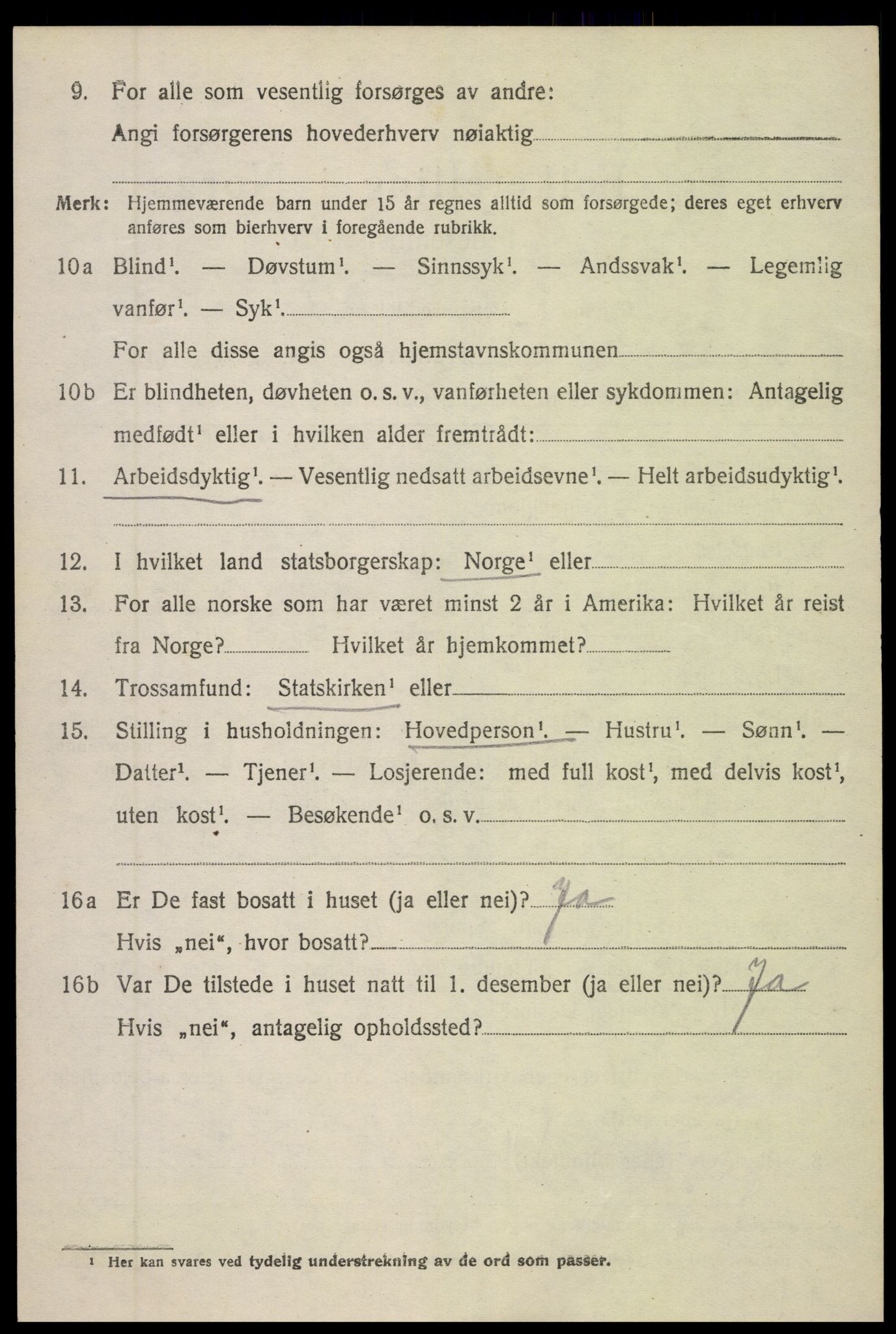 SAK, 1920 census for Øyestad, 1920, p. 2487