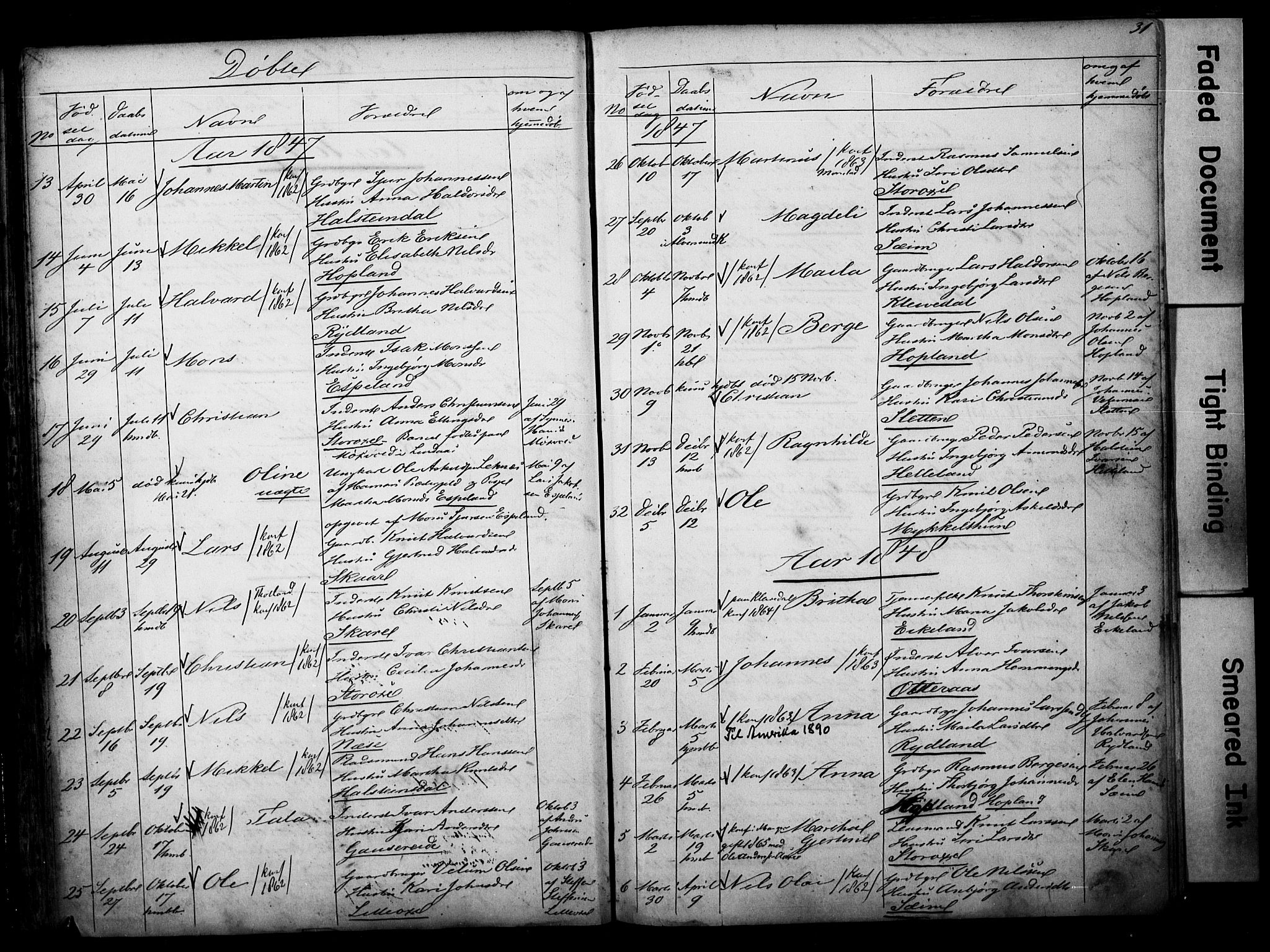 Alversund Sokneprestembete, AV/SAB-A-73901/H/Ha/Hab: Parish register (copy) no. D 1, 1800-1870, p. 31