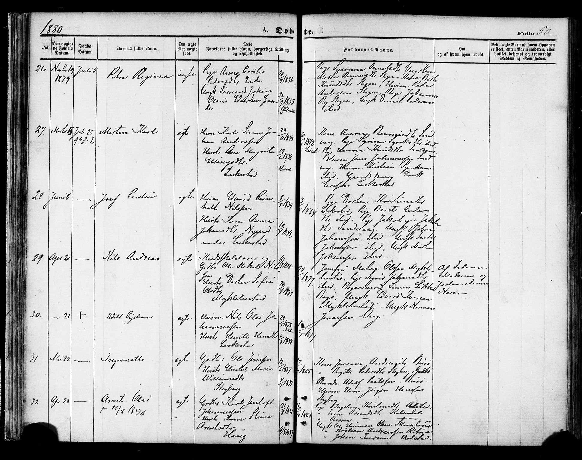 Ministerialprotokoller, klokkerbøker og fødselsregistre - Nordland, AV/SAT-A-1459/855/L0802: Parish register (official) no. 855A10, 1875-1886, p. 50