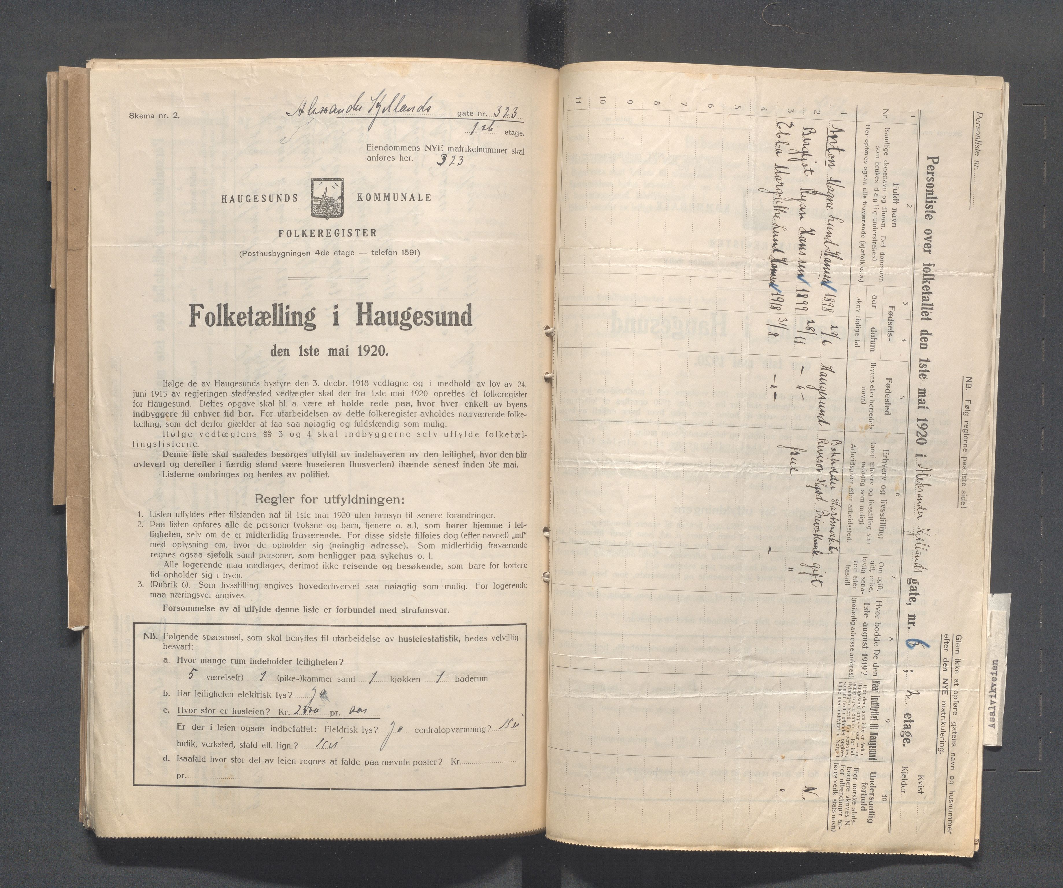 IKAR, Local census 1.5.1920 for Haugesund, 1920, p. 64