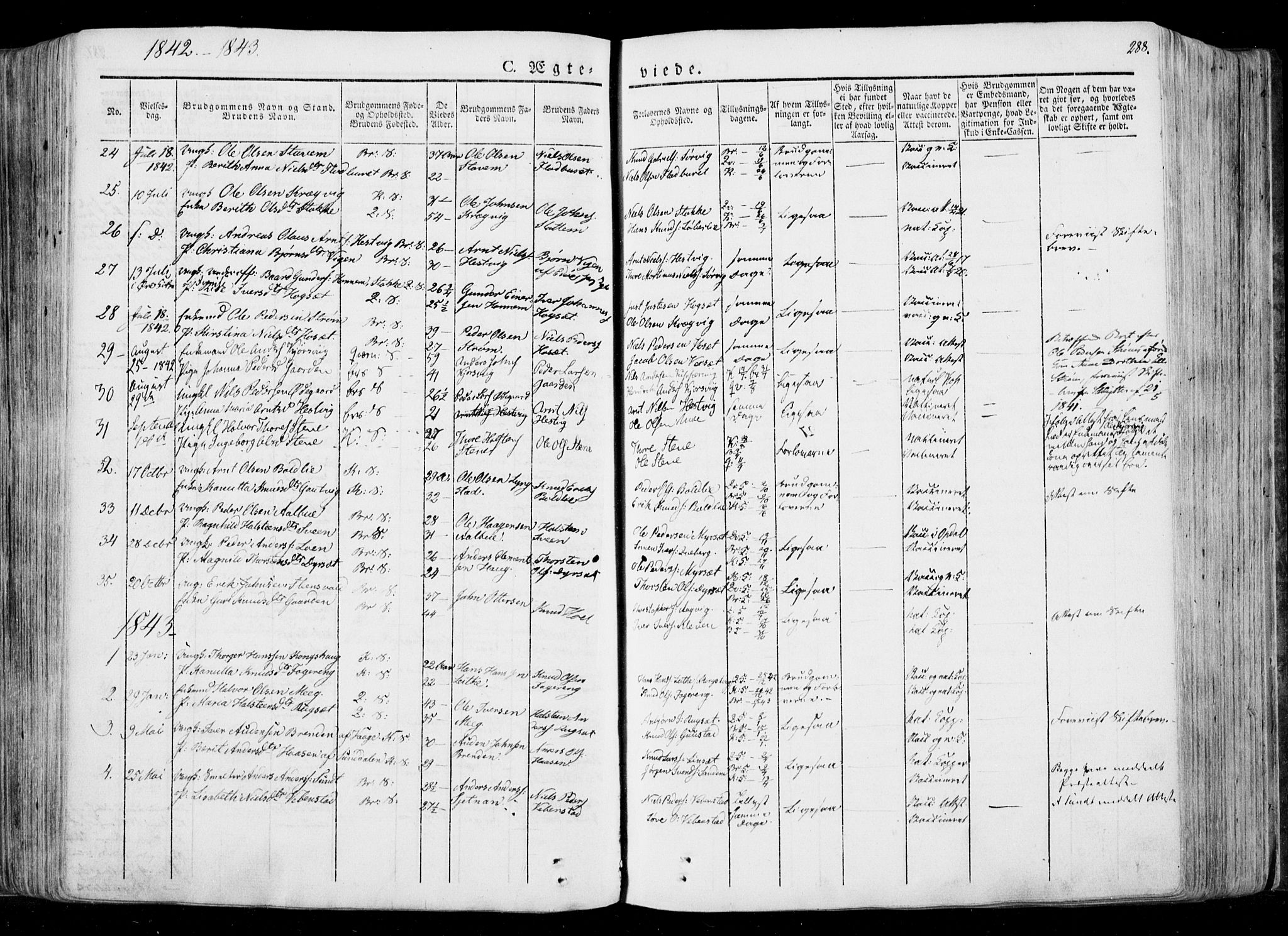 Ministerialprotokoller, klokkerbøker og fødselsregistre - Møre og Romsdal, SAT/A-1454/568/L0803: Parish register (official) no. 568A10, 1830-1853, p. 288