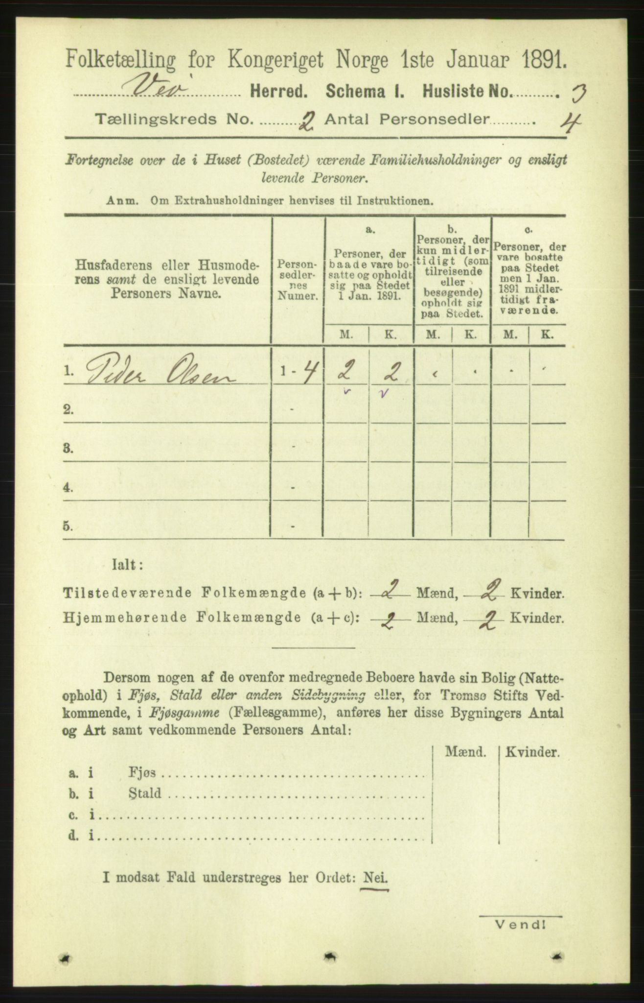 RA, 1891 census for 1541 Veøy, 1891, p. 654