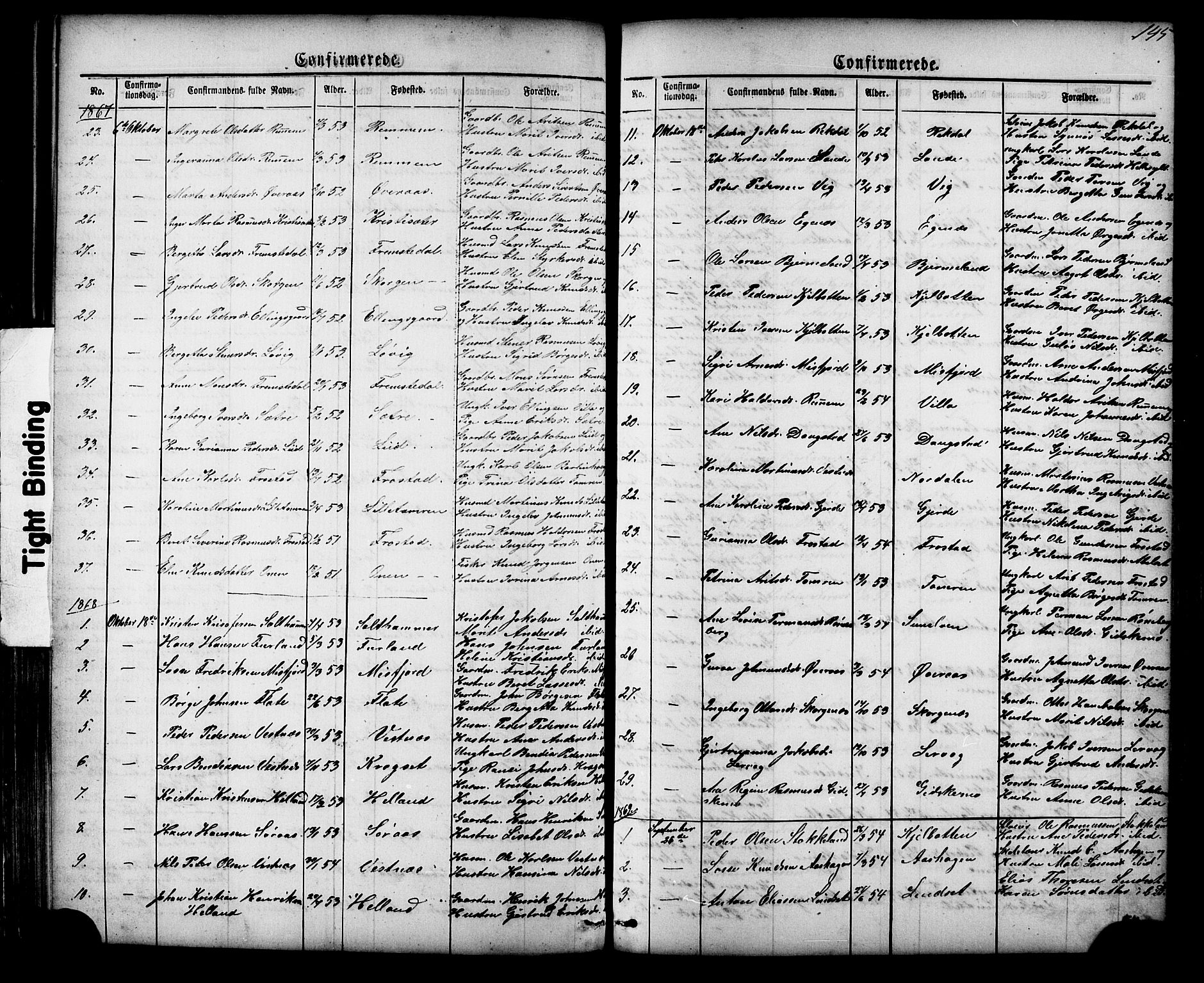 Ministerialprotokoller, klokkerbøker og fødselsregistre - Møre og Romsdal, SAT/A-1454/539/L0536: Parish register (copy) no. 539C02, 1867-1913, p. 145