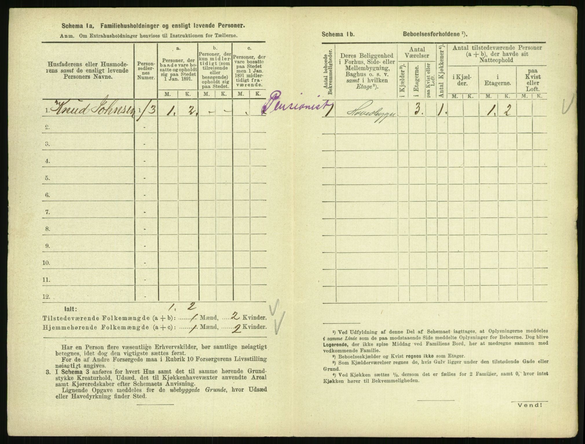 RA, 1891 census for 0801 Kragerø, 1891, p. 1457