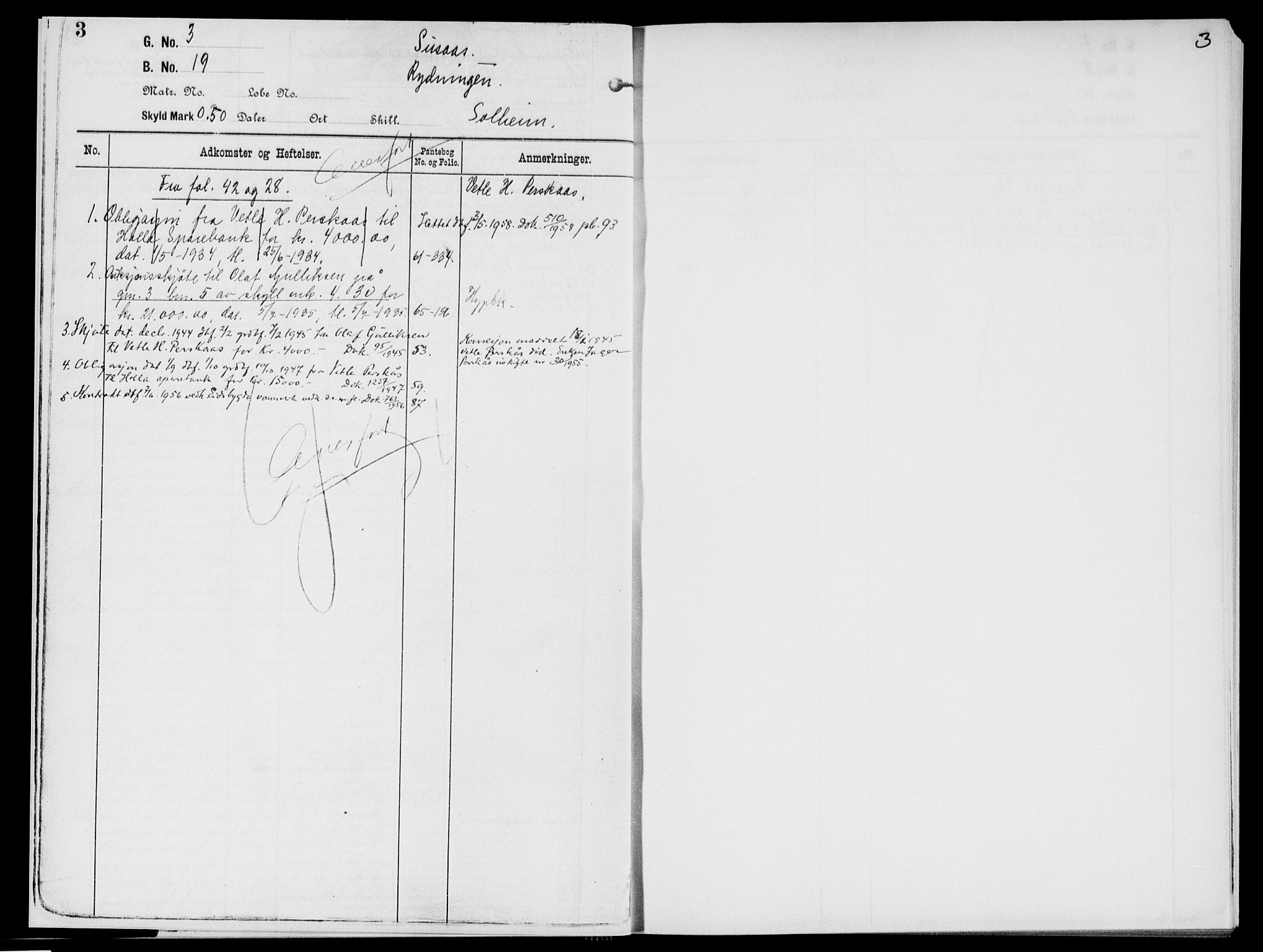 Nedre Telemark sorenskriveri, AV/SAKO-A-135/G/Gb/Gbg/L0001: Mortgage register no. VII 1, p. 3