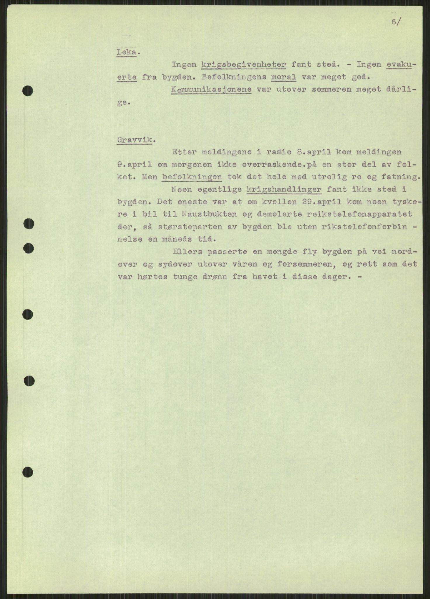 Forsvaret, Forsvarets krigshistoriske avdeling, AV/RA-RAFA-2017/Y/Ya/L0016: II-C-11-31 - Fylkesmenn.  Rapporter om krigsbegivenhetene 1940., 1940, p. 366