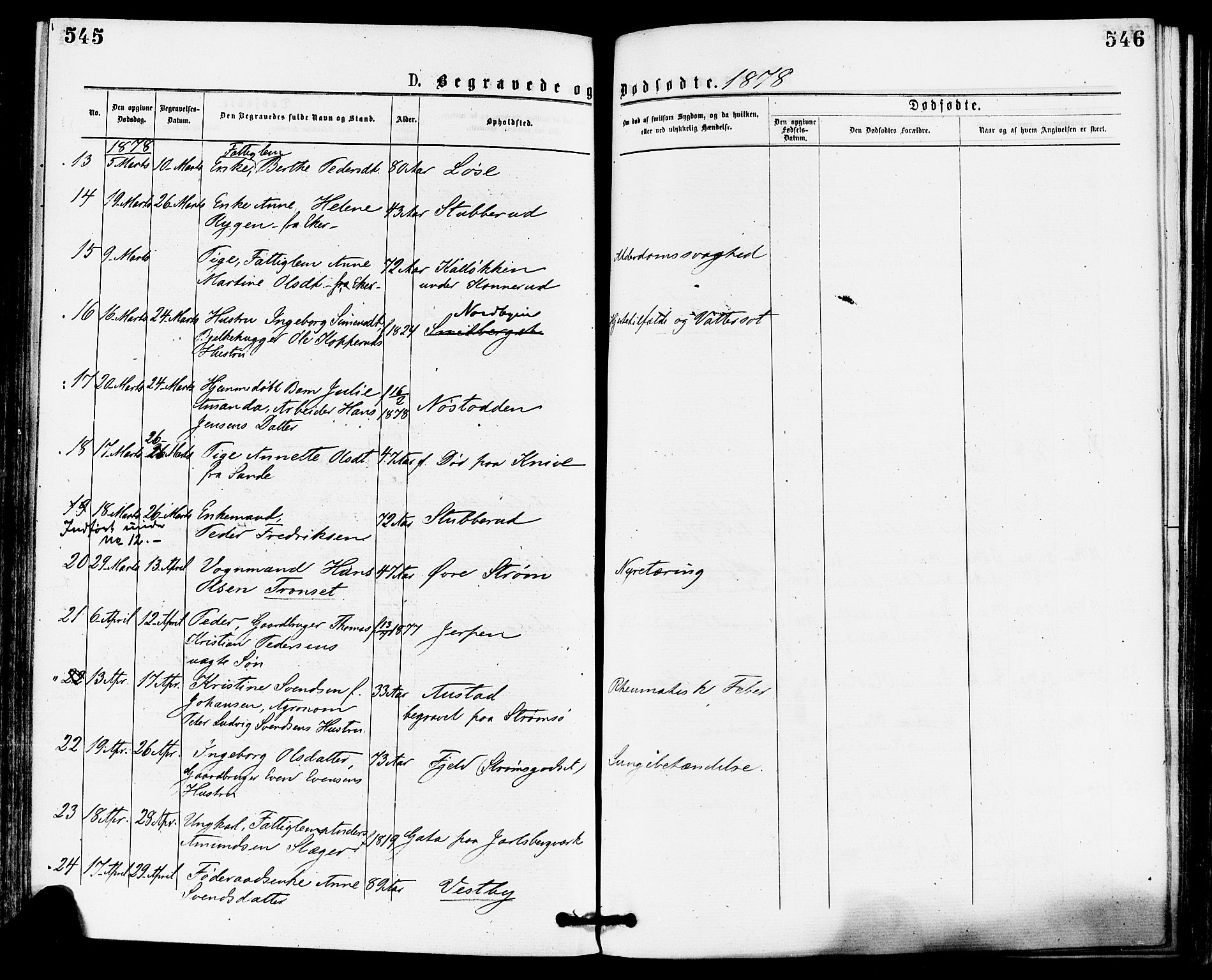Skoger kirkebøker, SAKO/A-59/F/Fa/L0005: Parish register (official) no. I 5, 1873-1884, p. 545-546