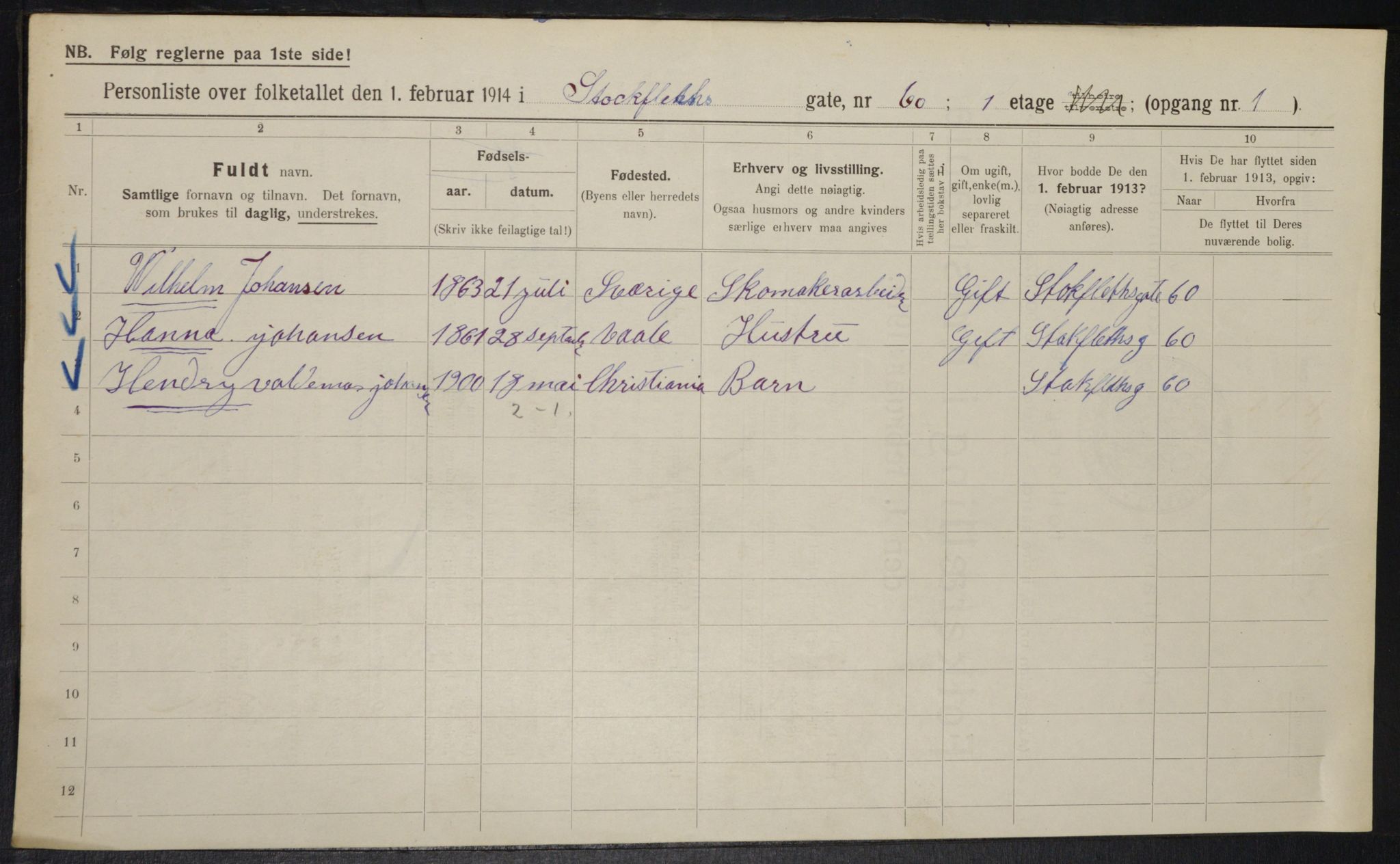 OBA, Municipal Census 1914 for Kristiania, 1914, p. 103021