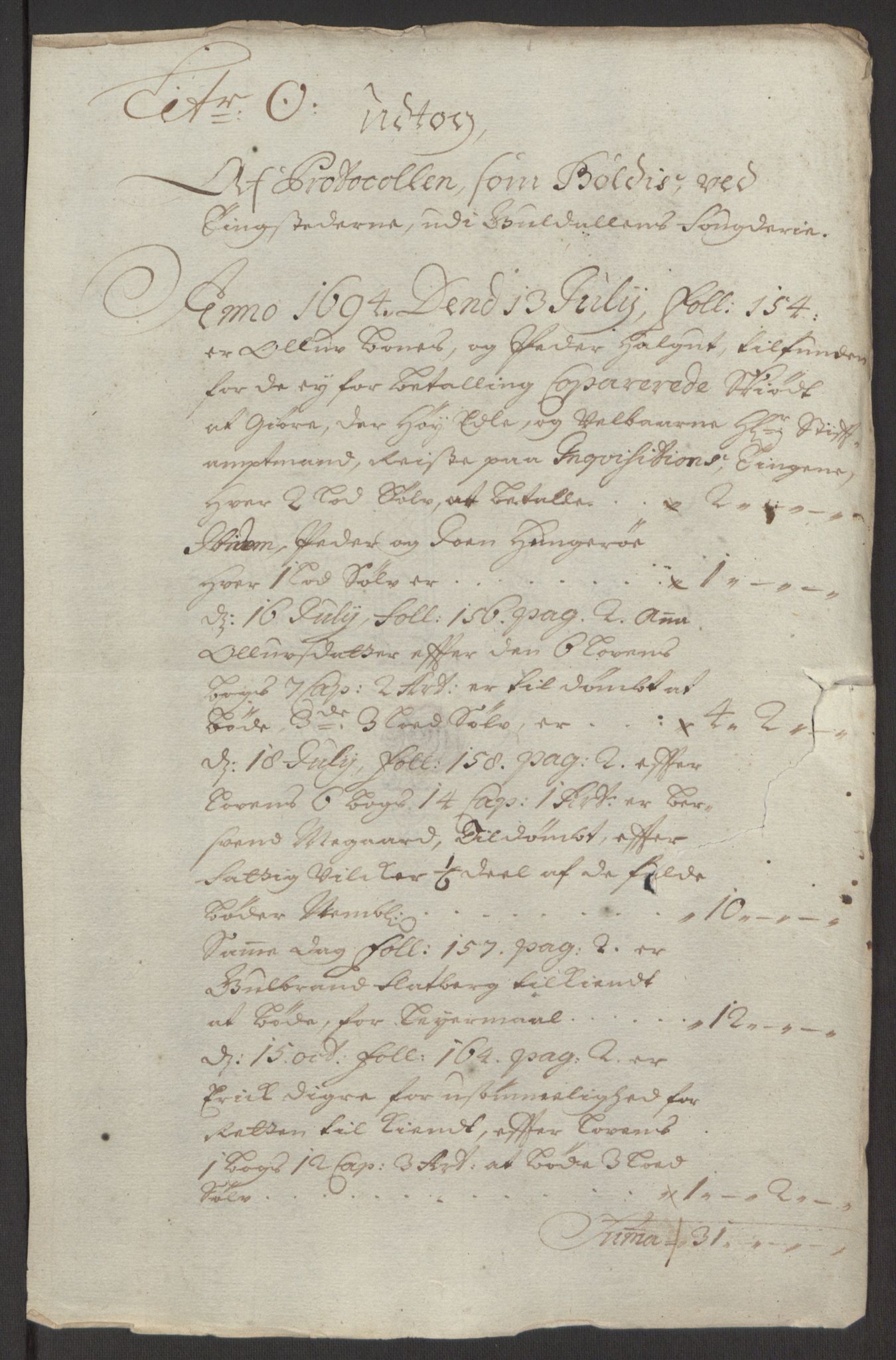 Rentekammeret inntil 1814, Reviderte regnskaper, Fogderegnskap, RA/EA-4092/R60/L3944: Fogderegnskap Orkdal og Gauldal, 1694, p. 410