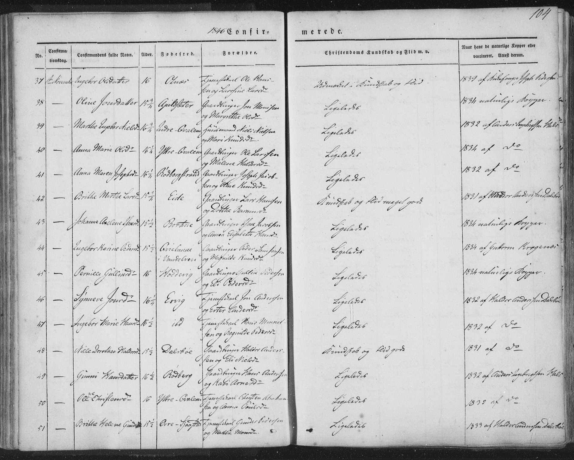 Selje sokneprestembete, AV/SAB-A-99938/H/Ha/Haa/Haaa: Parish register (official) no. A 10, 1844-1858, p. 104
