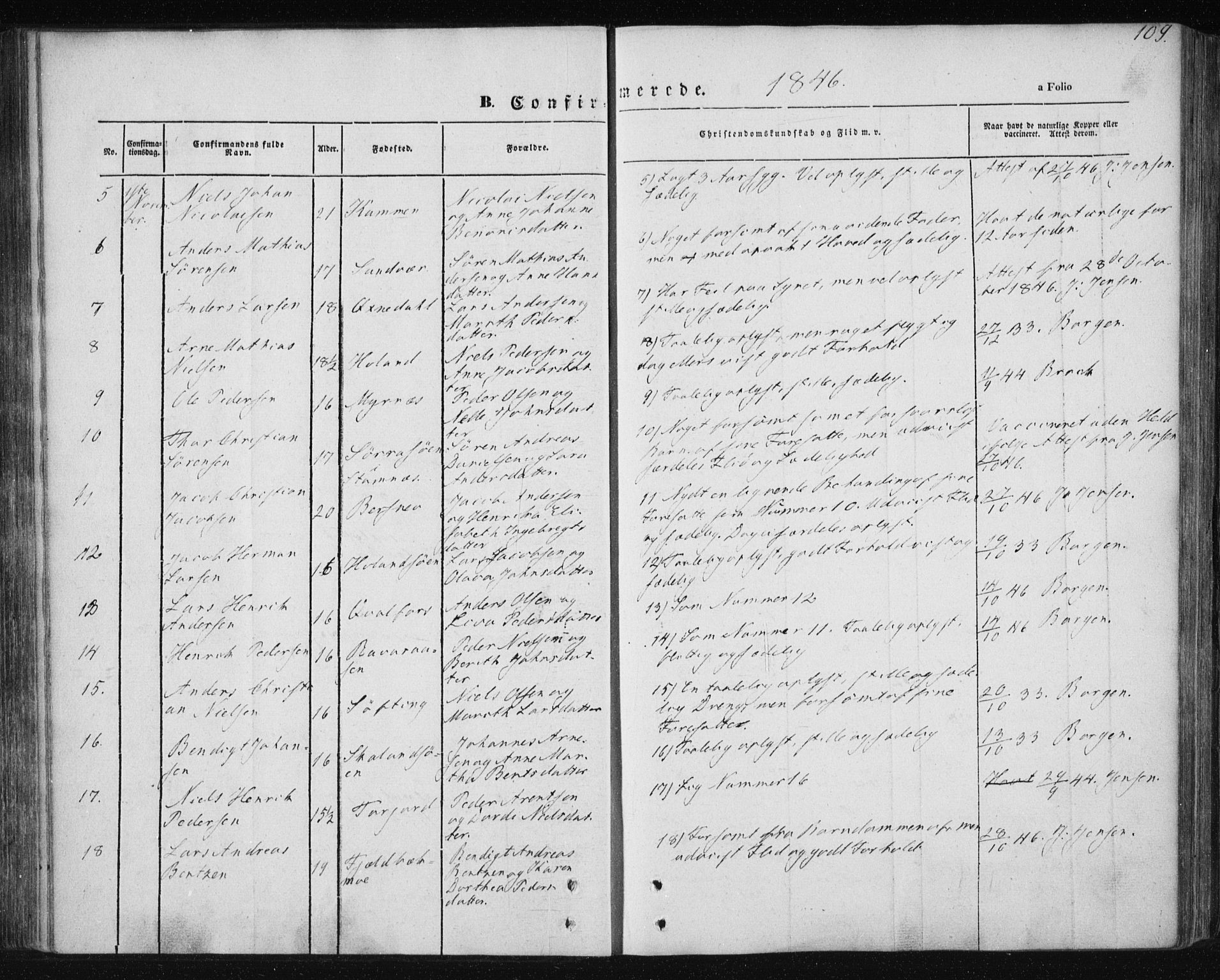 Ministerialprotokoller, klokkerbøker og fødselsregistre - Nordland, AV/SAT-A-1459/820/L0291: Parish register (official) no. 820A12, 1846-1854, p. 109