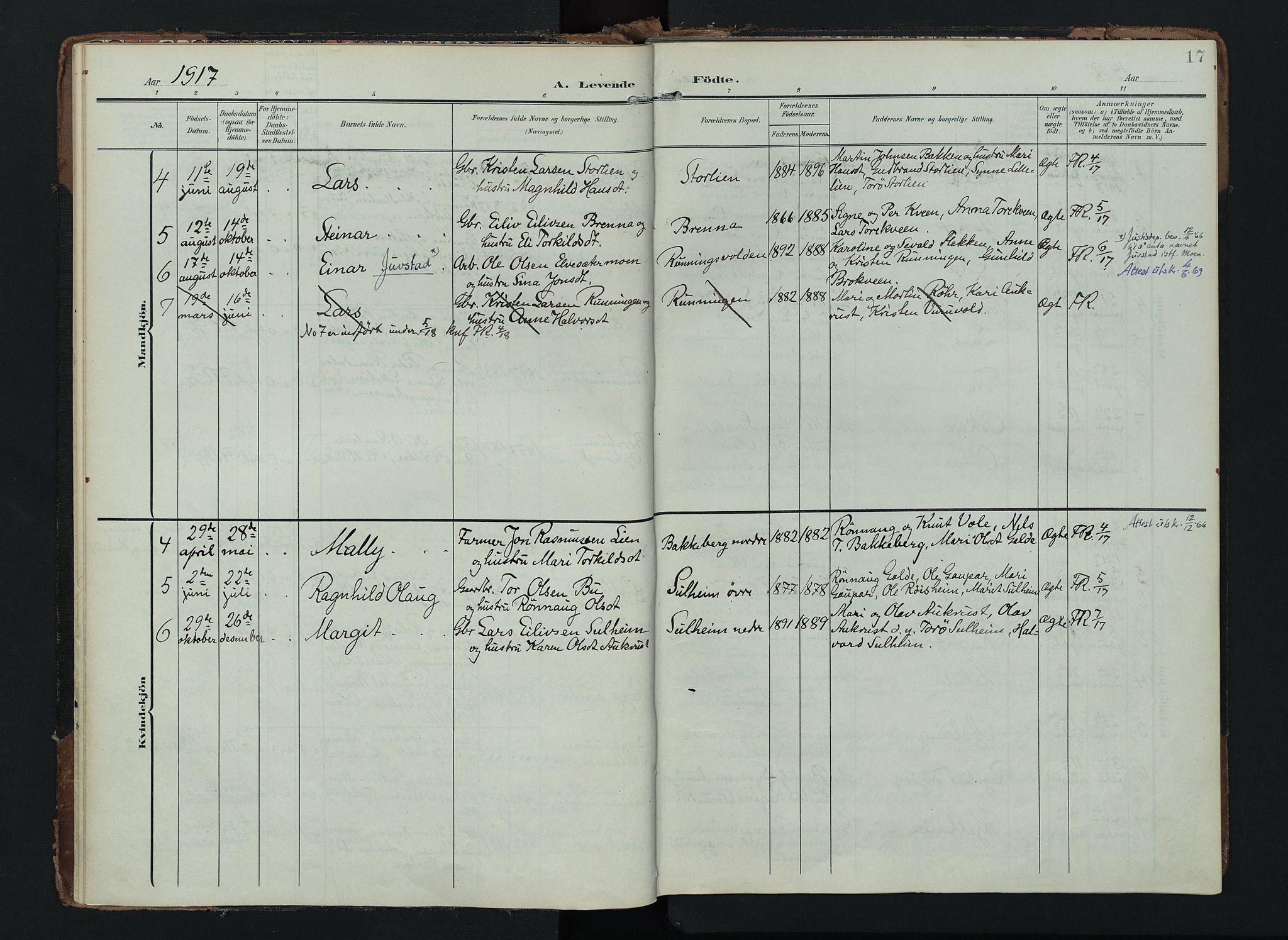 Lom prestekontor, SAH/PREST-070/K/L0012: Parish register (official) no. 12, 1904-1928, p. 17