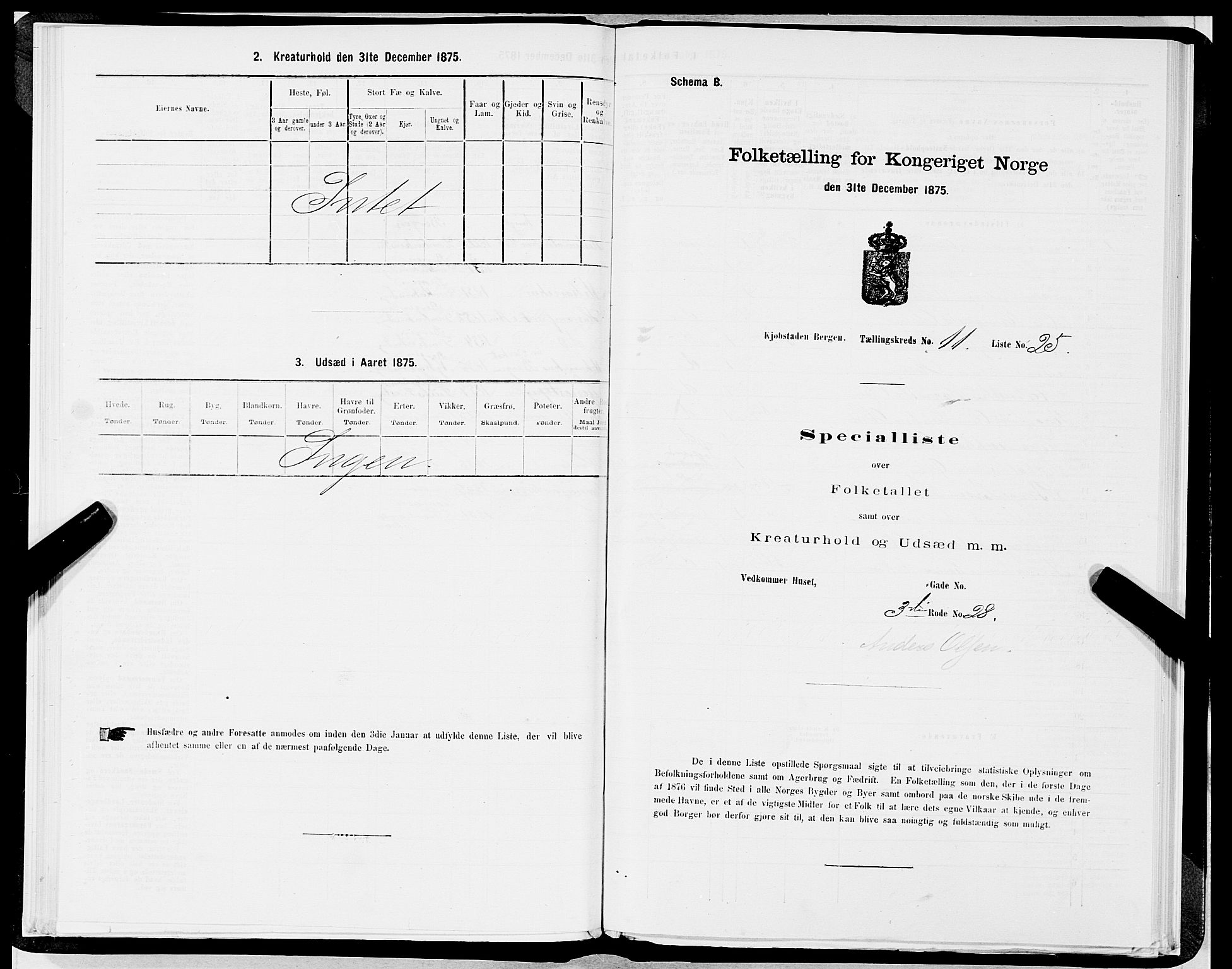 SAB, 1875 census for 1301 Bergen, 1875, p. 579