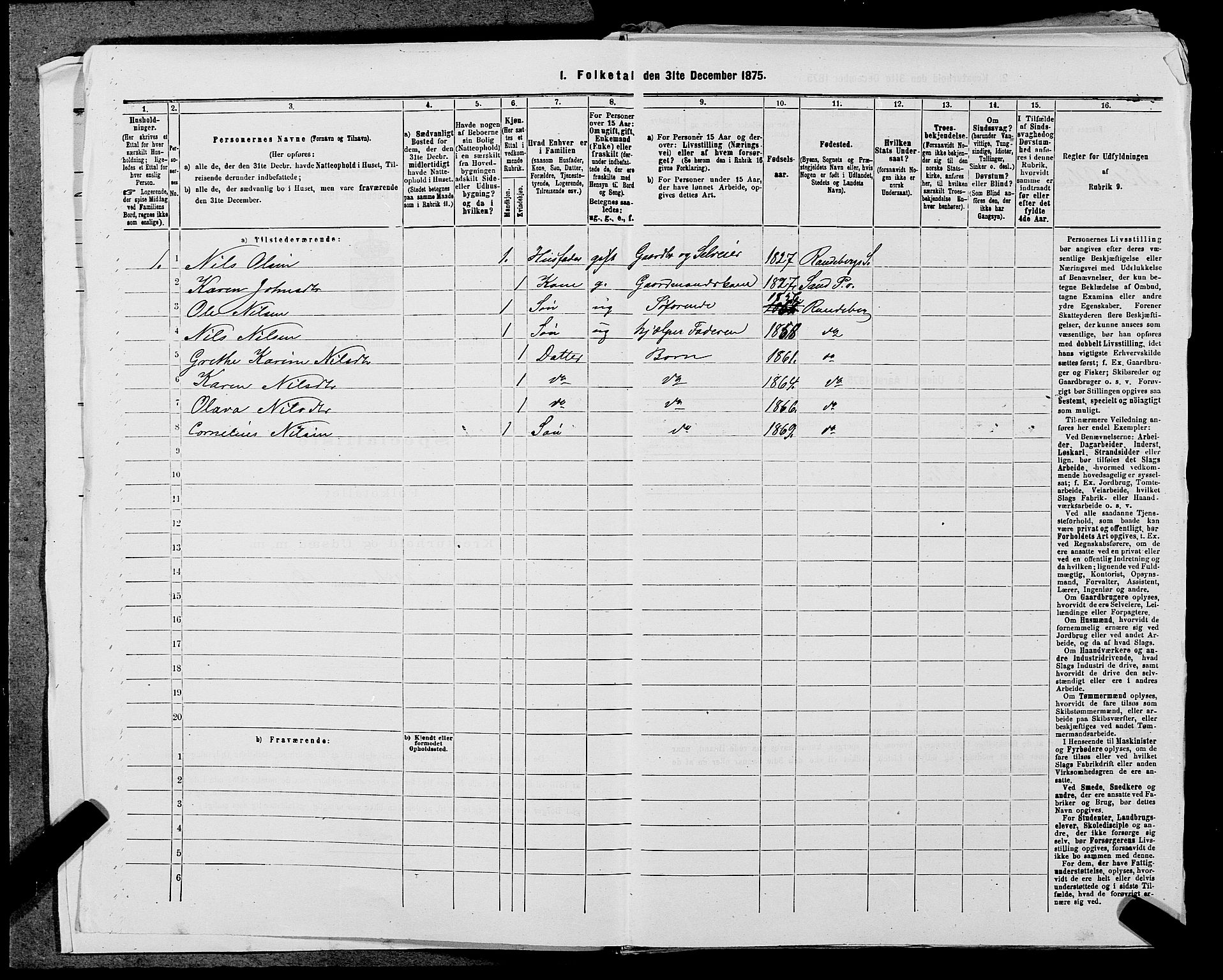 SAST, 1875 census for 1126P Hetland, 1875, p. 1583
