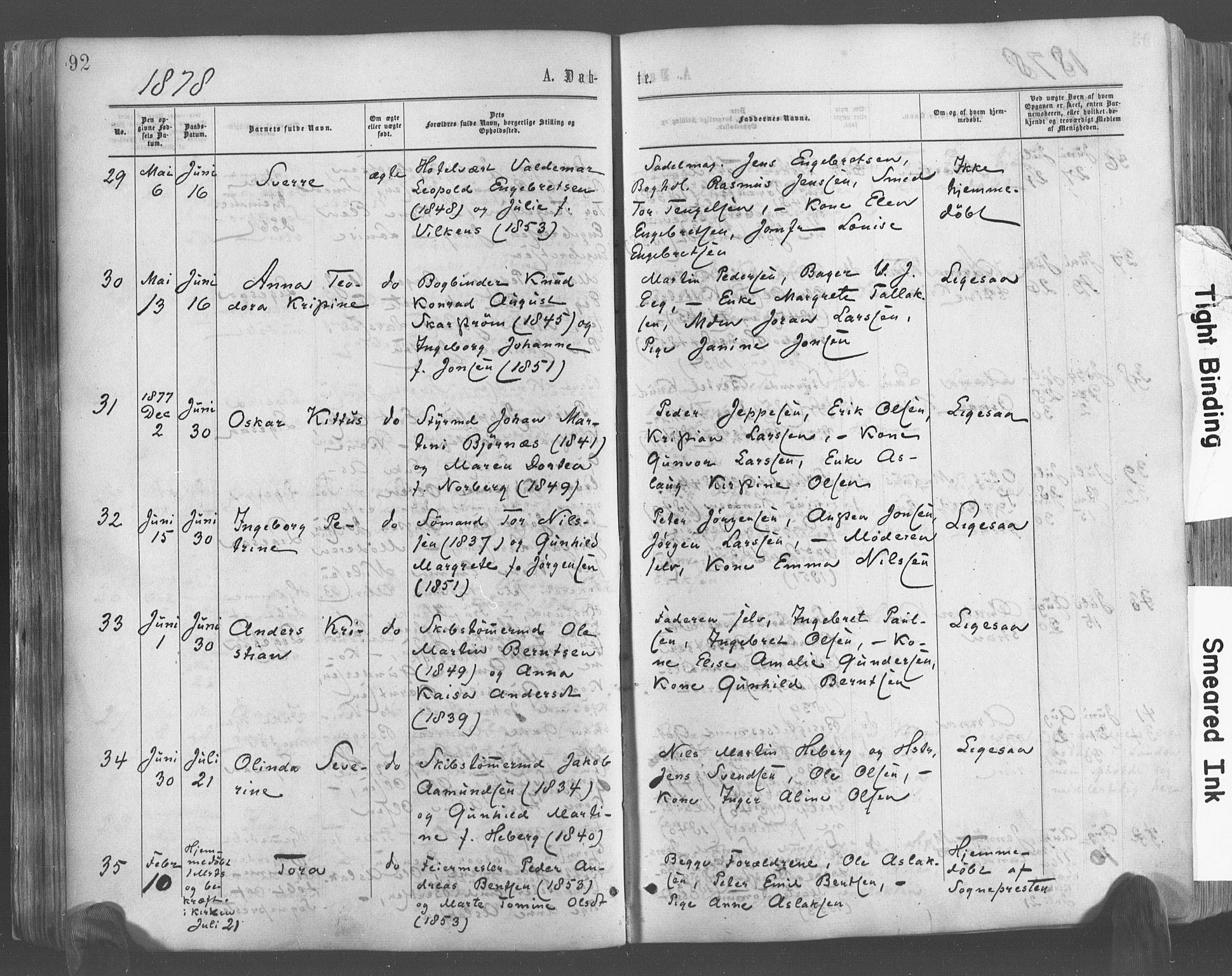 Risør sokneprestkontor, AV/SAK-1111-0035/F/Fa/L0004: Parish register (official) no. A 4, 1865-1882, p. 92