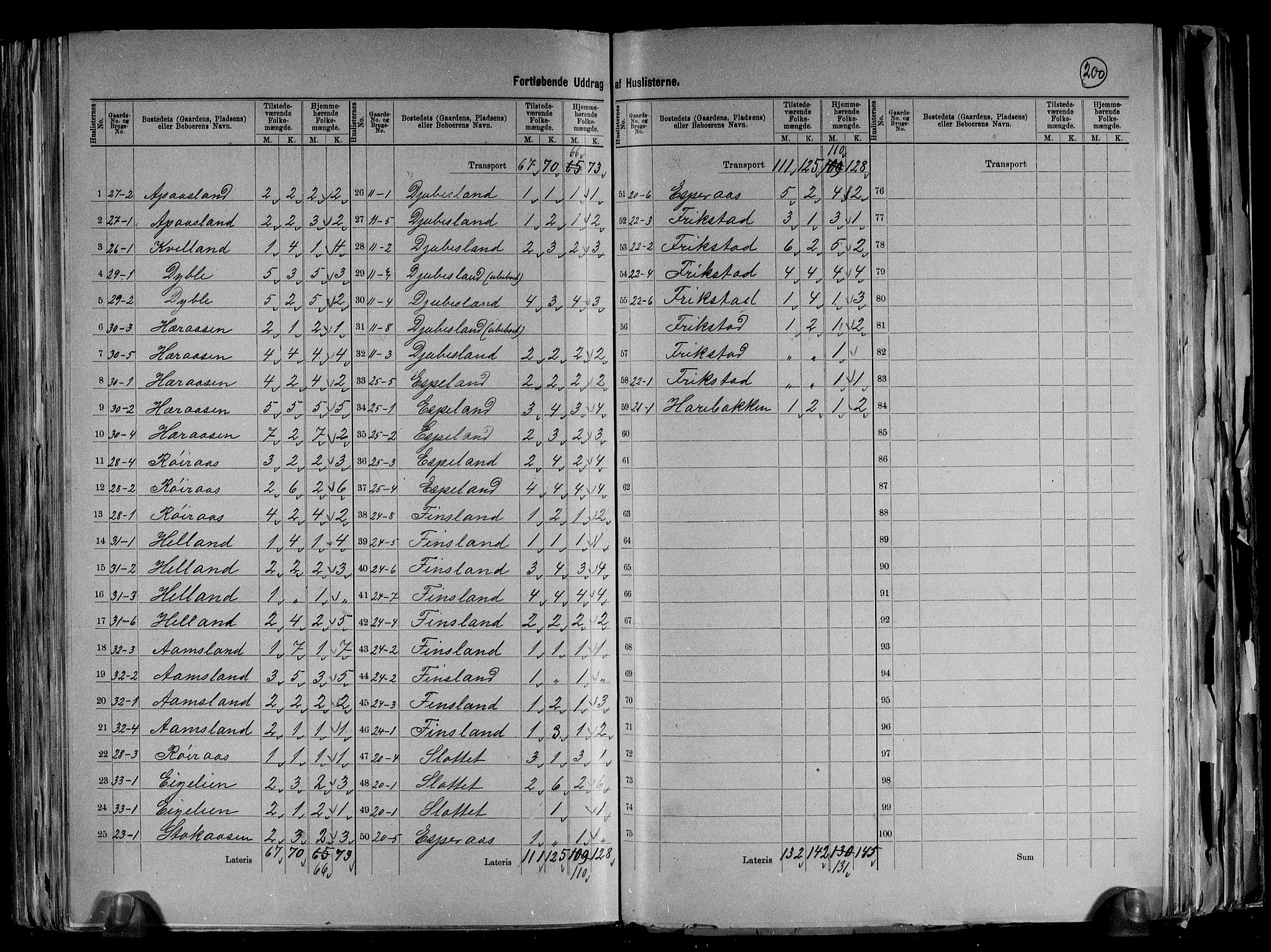 RA, 1891 census for 1023 Finsland, 1891, p. 10
