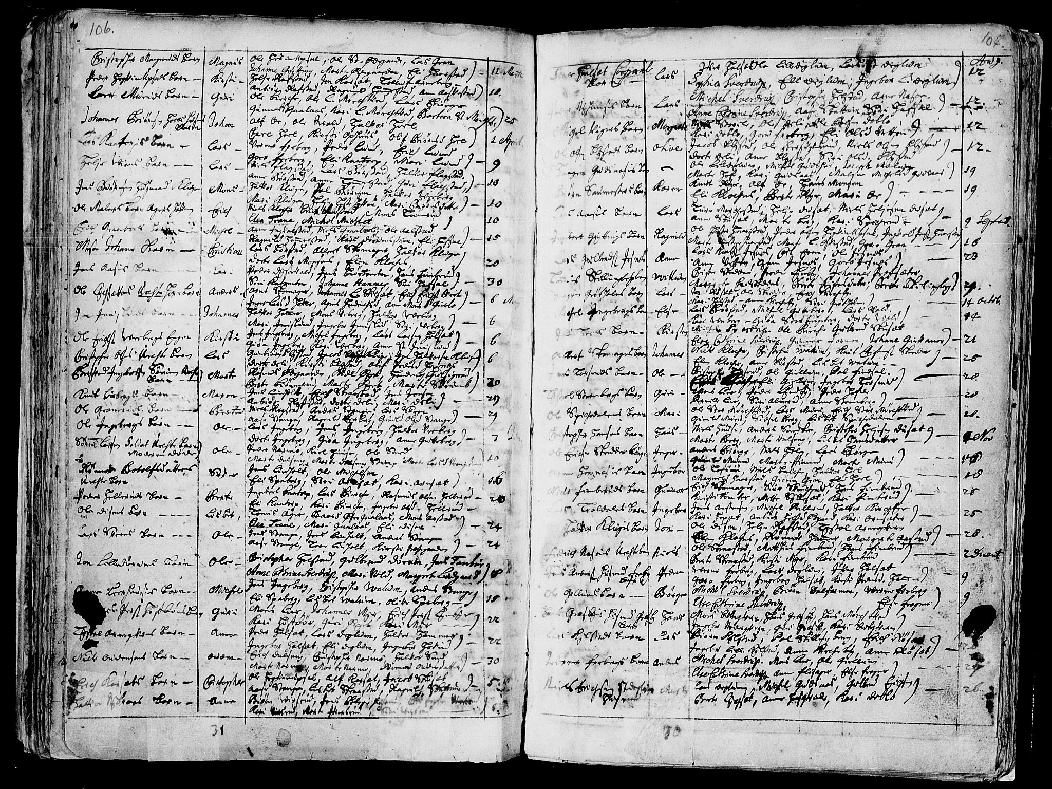 Vang prestekontor, Hedmark, SAH/PREST-008/H/Ha/Haa/L0001: Parish register (official) no. 1, 1683-1713, p. 106-107