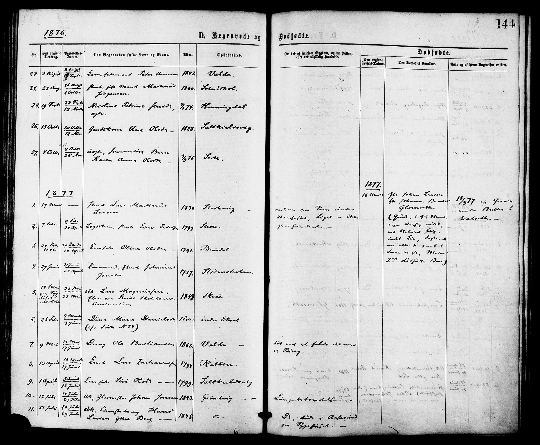 Ministerialprotokoller, klokkerbøker og fødselsregistre - Møre og Romsdal, AV/SAT-A-1454/524/L0355: Parish register (official) no. 524A07, 1864-1879, p. 144