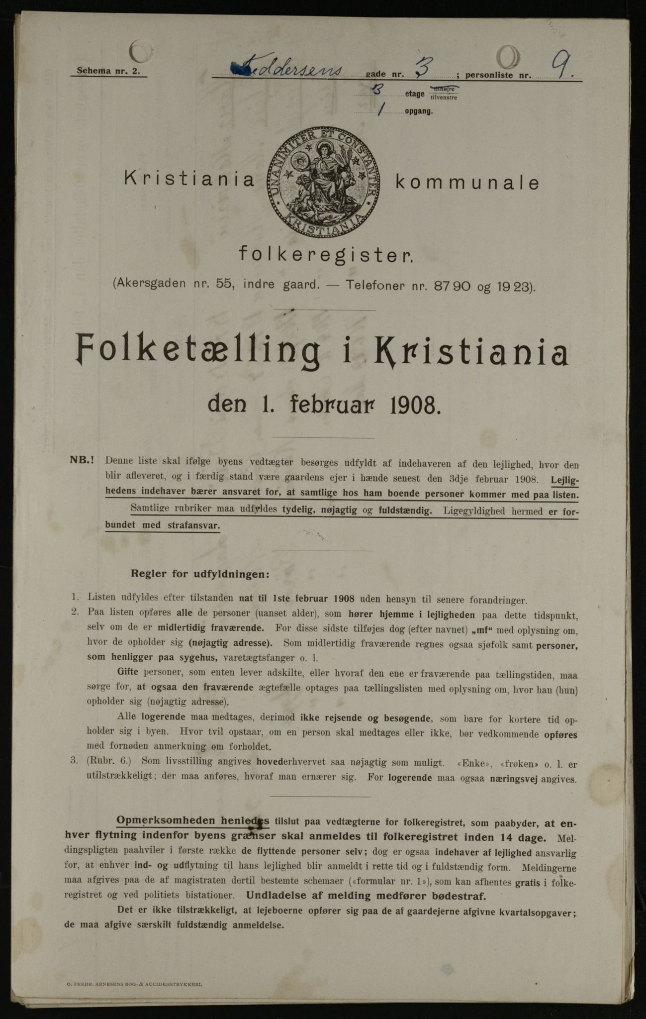 OBA, Municipal Census 1908 for Kristiania, 1908, p. 21843