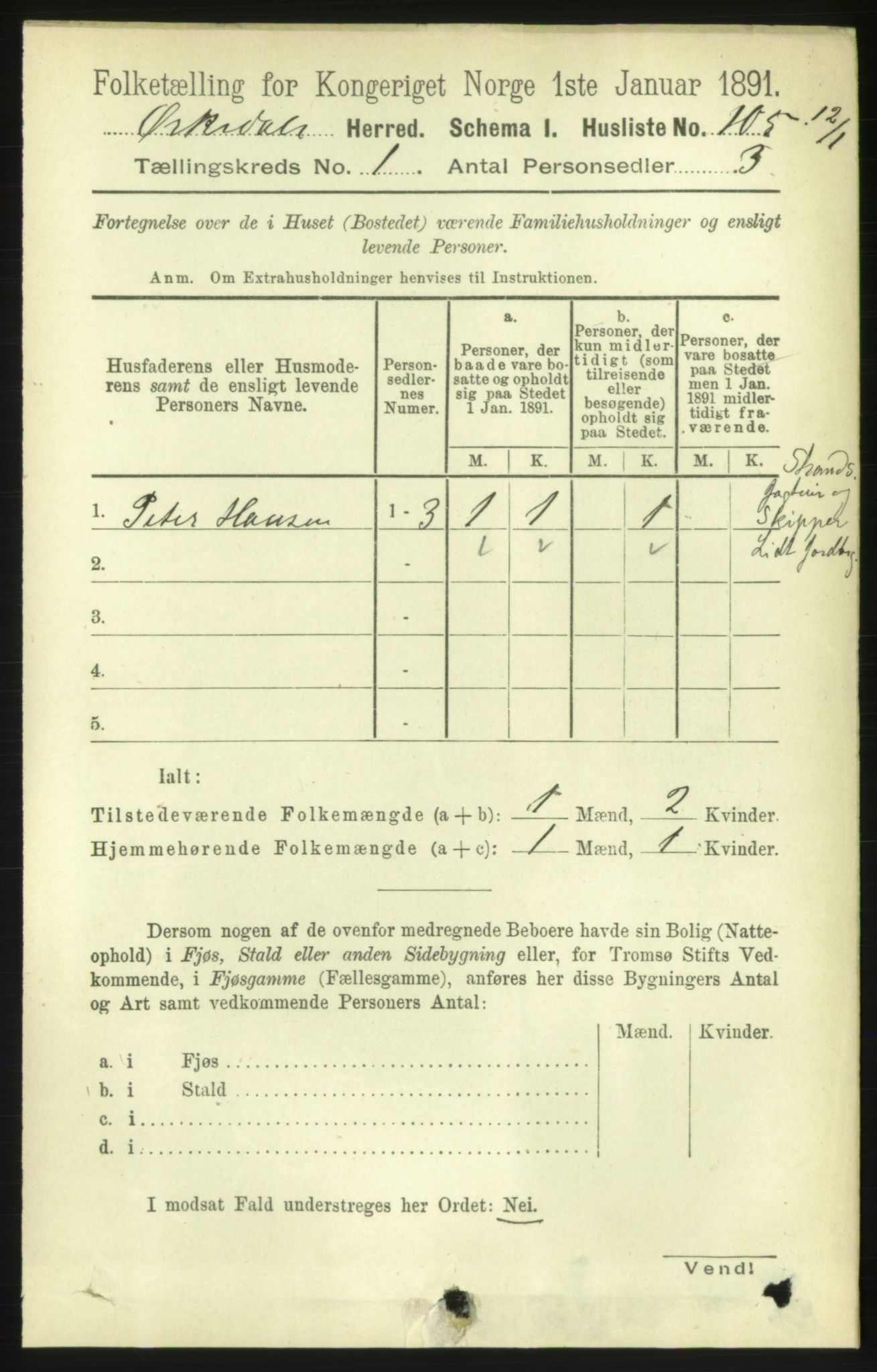 RA, 1891 census for 1638 Orkdal, 1891, p. 151