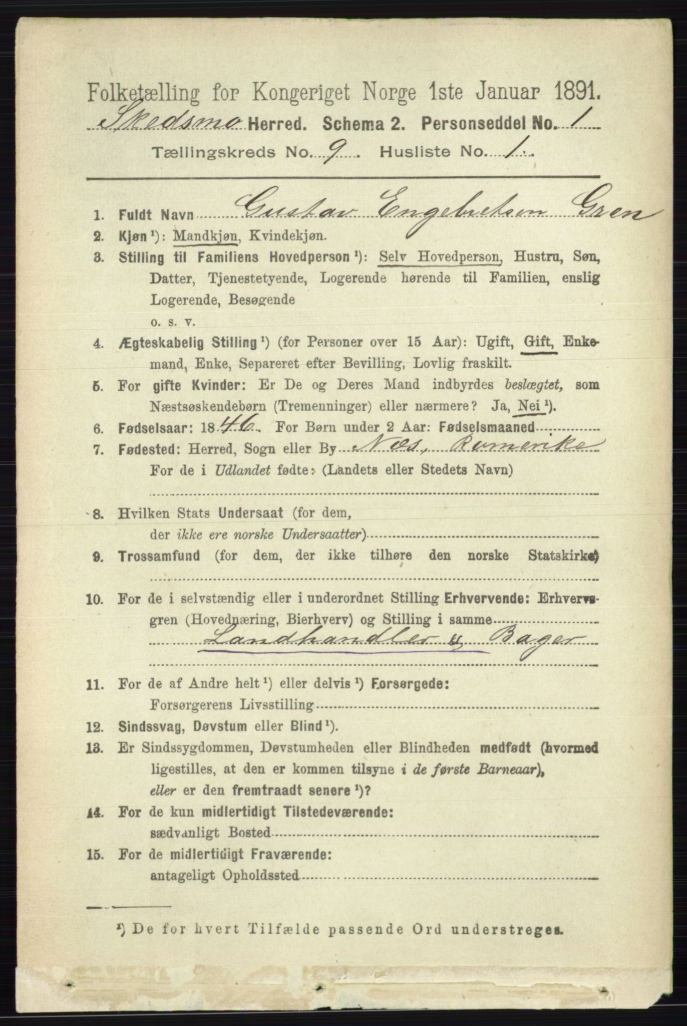 RA, 1891 census for 0231 Skedsmo, 1891, p. 5096