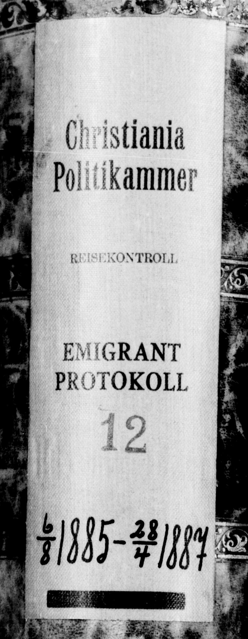 Oslo politidistrikt, AV/SAO-A-10085/E/Ee/Eef/L0012: Emigrantprotokoll, 1885-1887