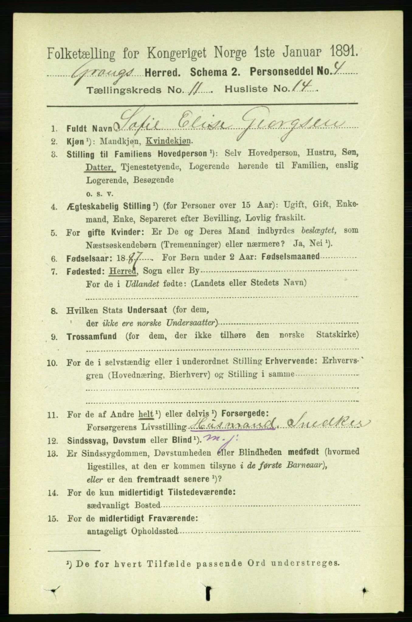 RA, 1891 census for 1742 Grong, 1891, p. 4153