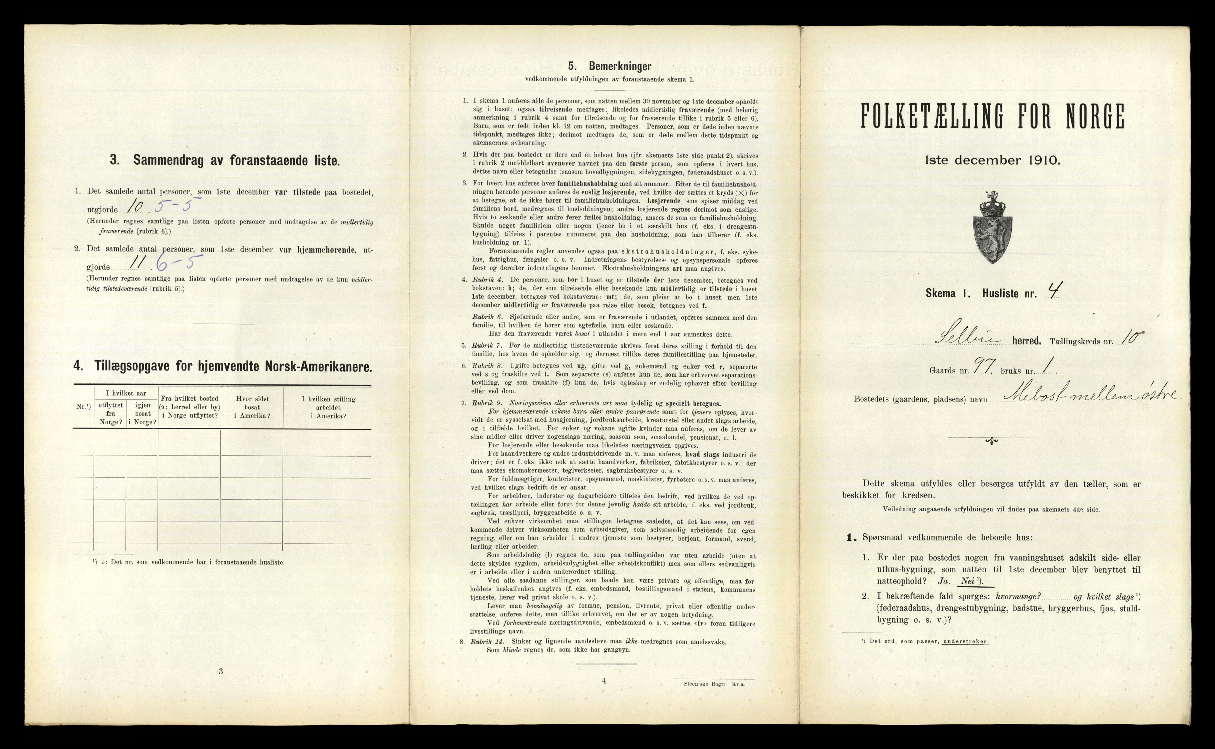 RA, 1910 census for Selbu, 1910, p. 1004