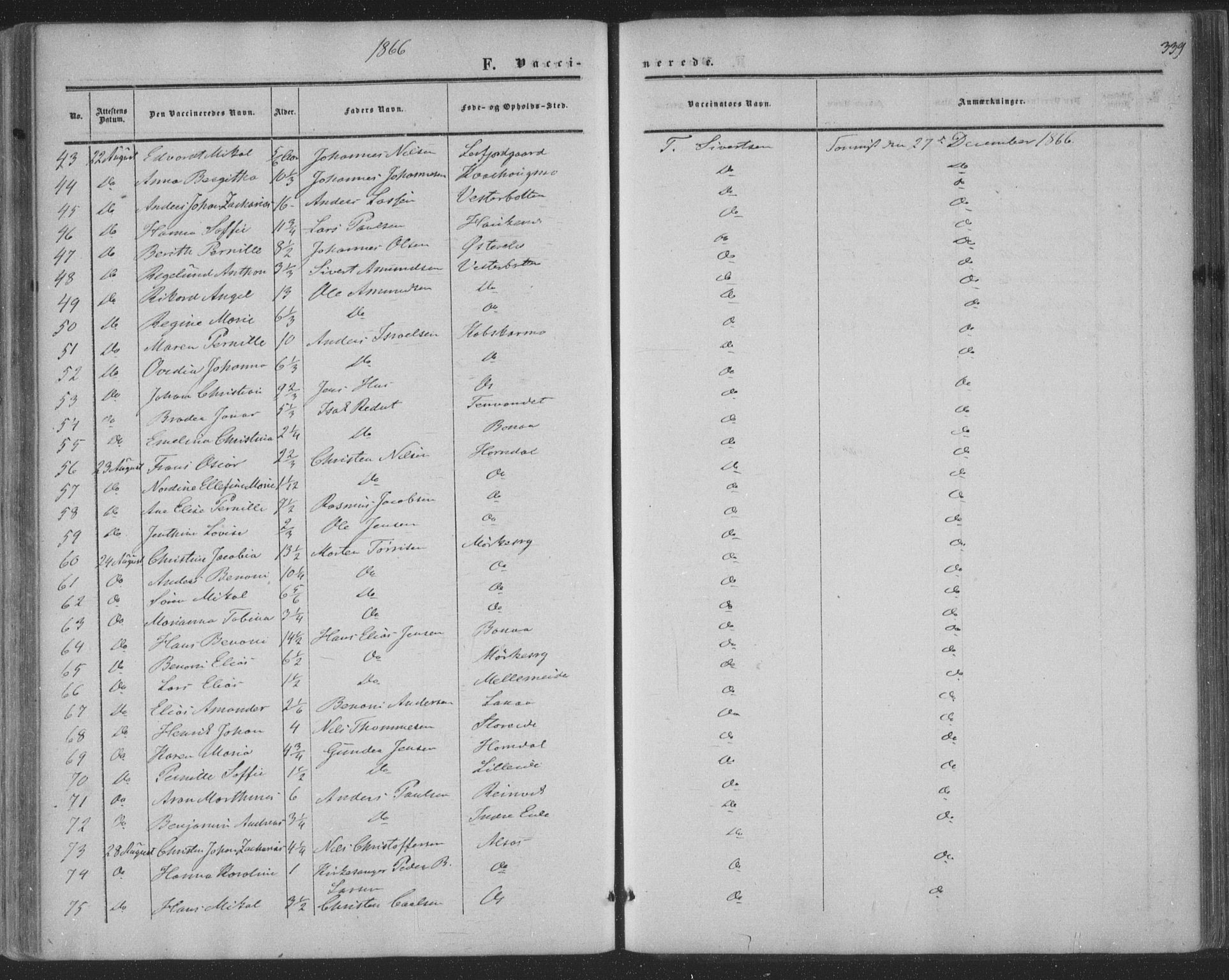 Ministerialprotokoller, klokkerbøker og fødselsregistre - Nordland, AV/SAT-A-1459/853/L0770: Parish register (official) no. 853A09, 1857-1870, p. 339