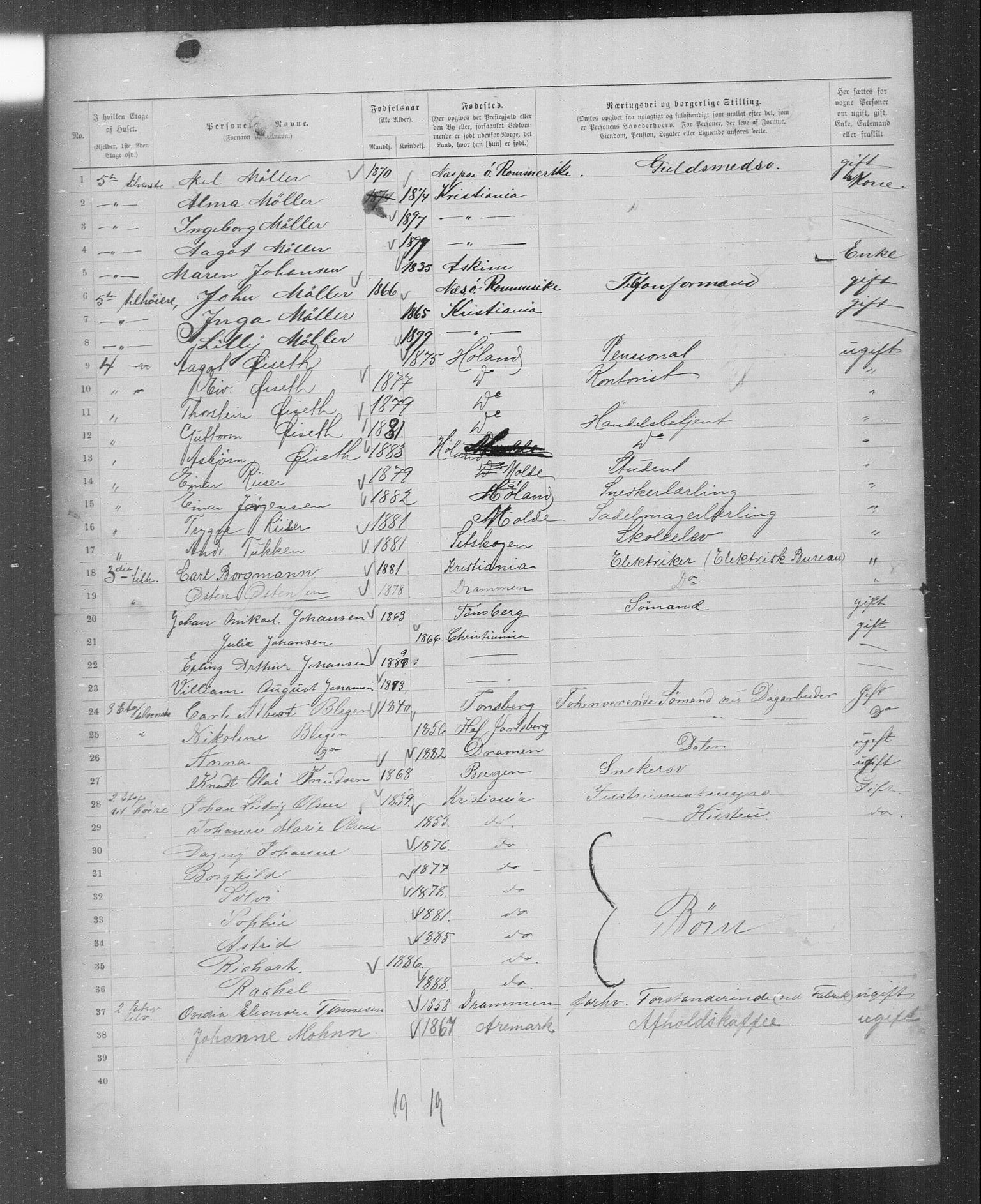 OBA, Municipal Census 1899 for Kristiania, 1899, p. 4810