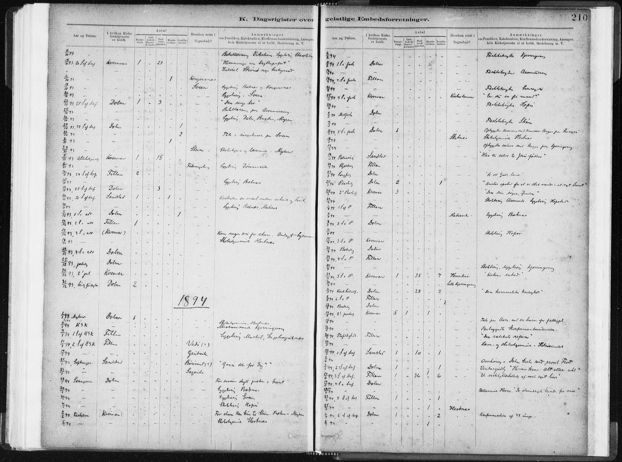 Ministerialprotokoller, klokkerbøker og fødselsregistre - Sør-Trøndelag, SAT/A-1456/634/L0533: Parish register (official) no. 634A09, 1882-1901, p. 210