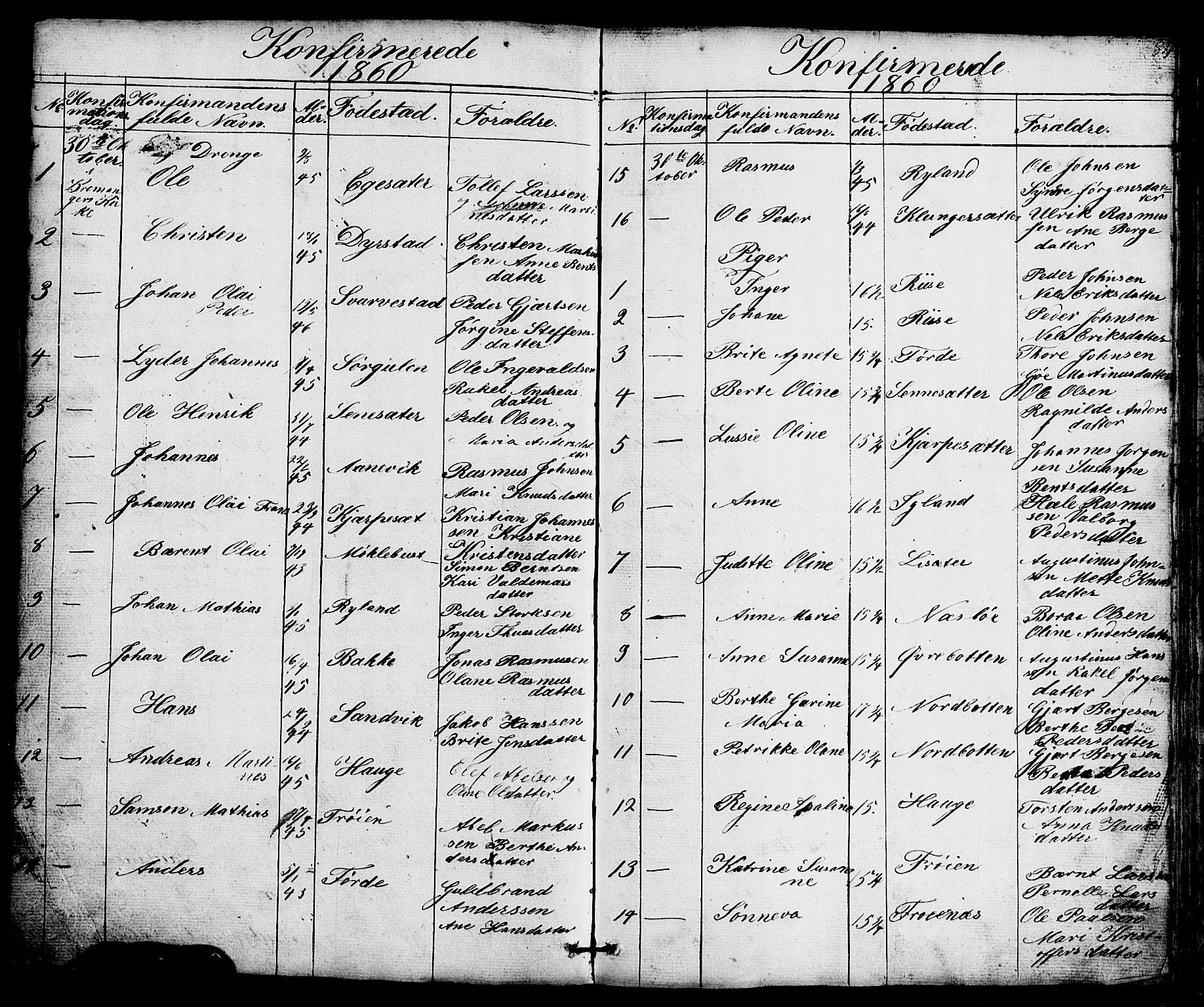 Bremanger sokneprestembete, SAB/A-82201/H/Hab/Haba/L0001: Parish register (copy) no. A 1, 1853-1865, p. 84