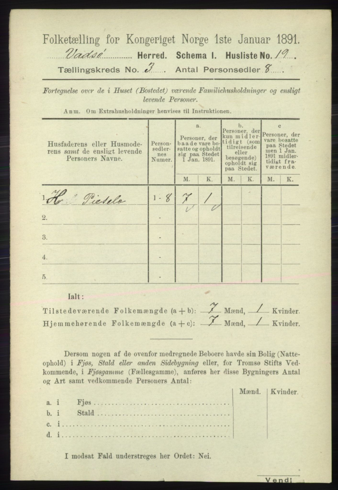RA, 1891 census for 2029 Vadsø, 1891, p. 788