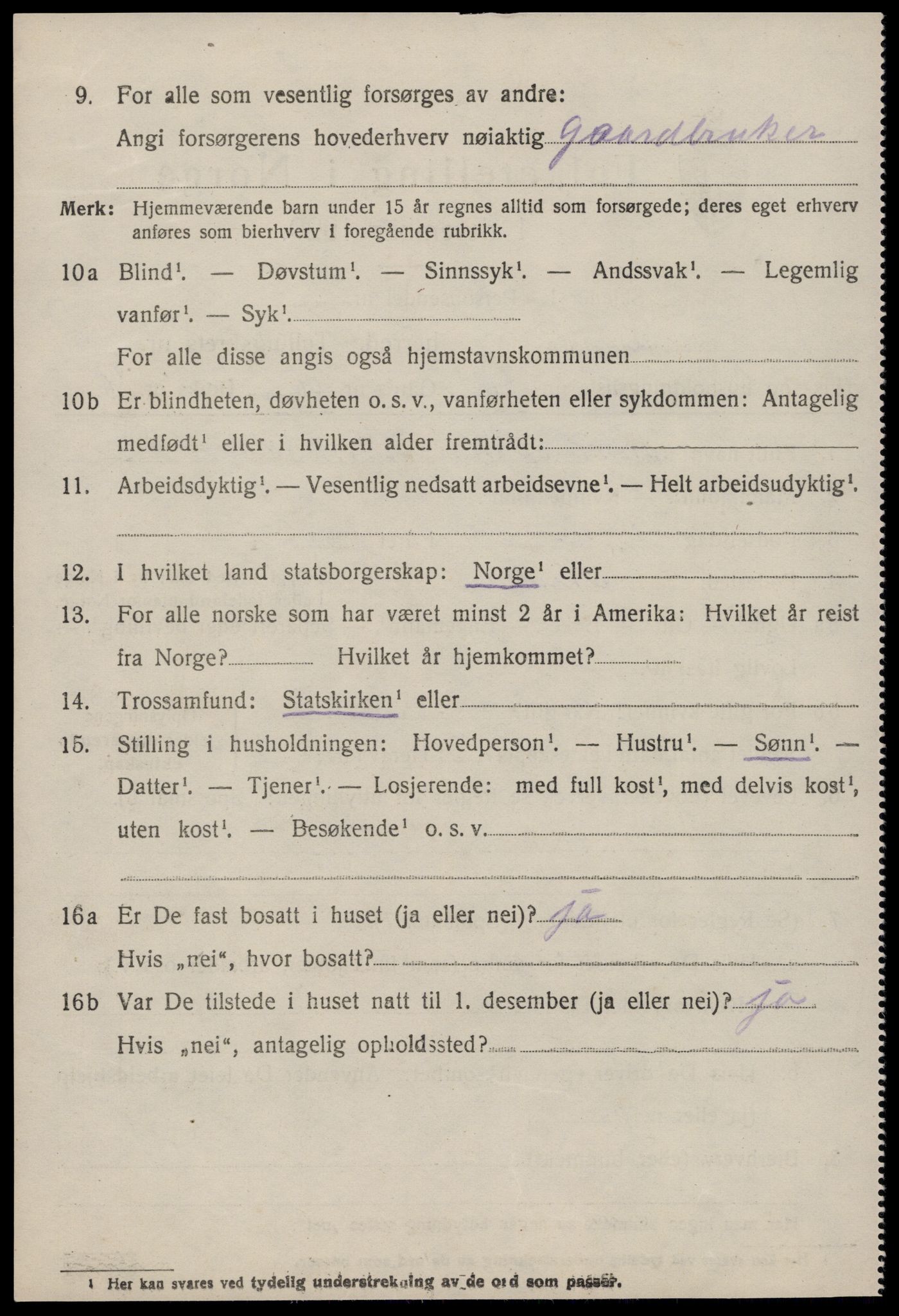 SAT, 1920 census for Fræna, 1920, p. 6464