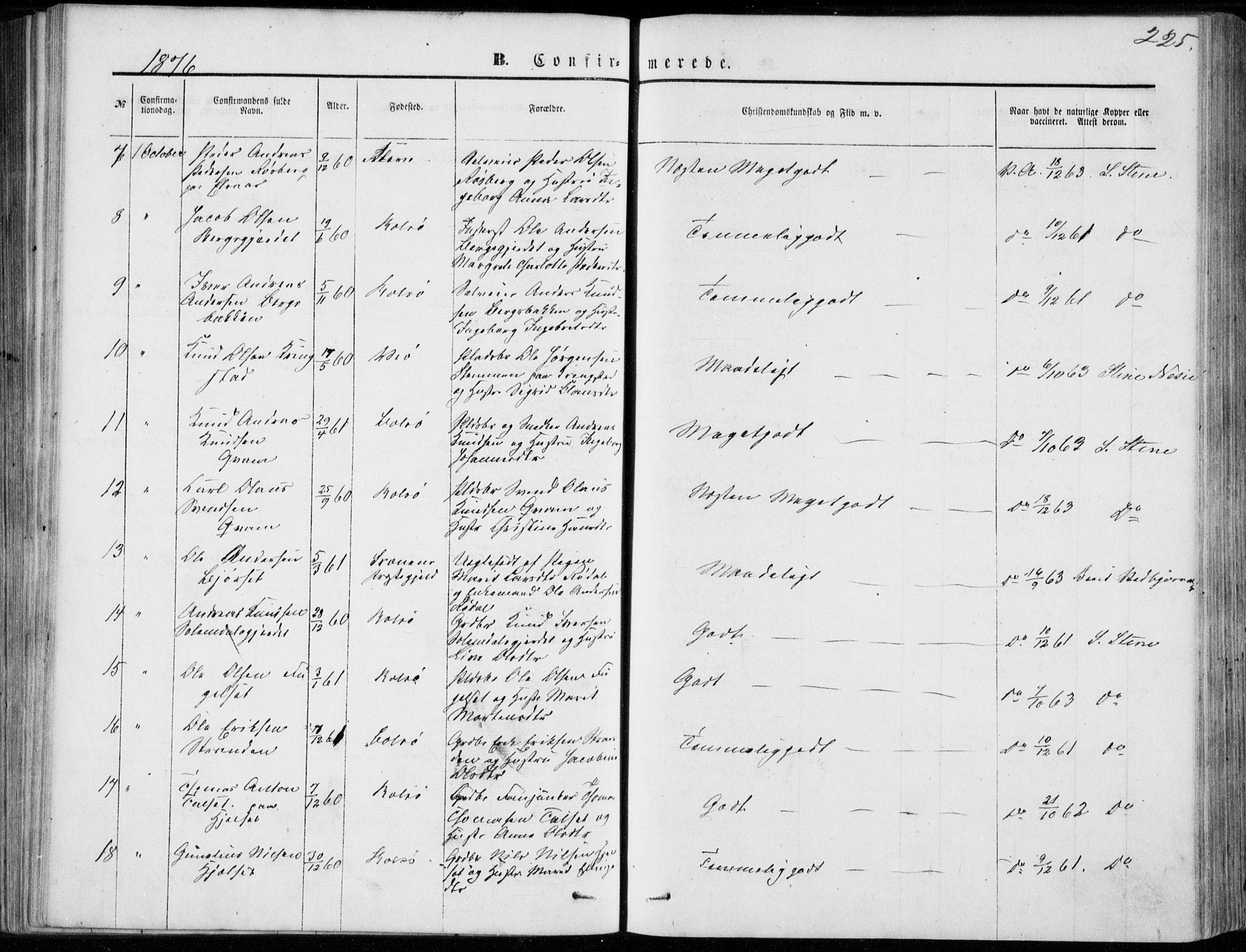 Ministerialprotokoller, klokkerbøker og fødselsregistre - Møre og Romsdal, AV/SAT-A-1454/555/L0655: Parish register (official) no. 555A05, 1869-1886, p. 225