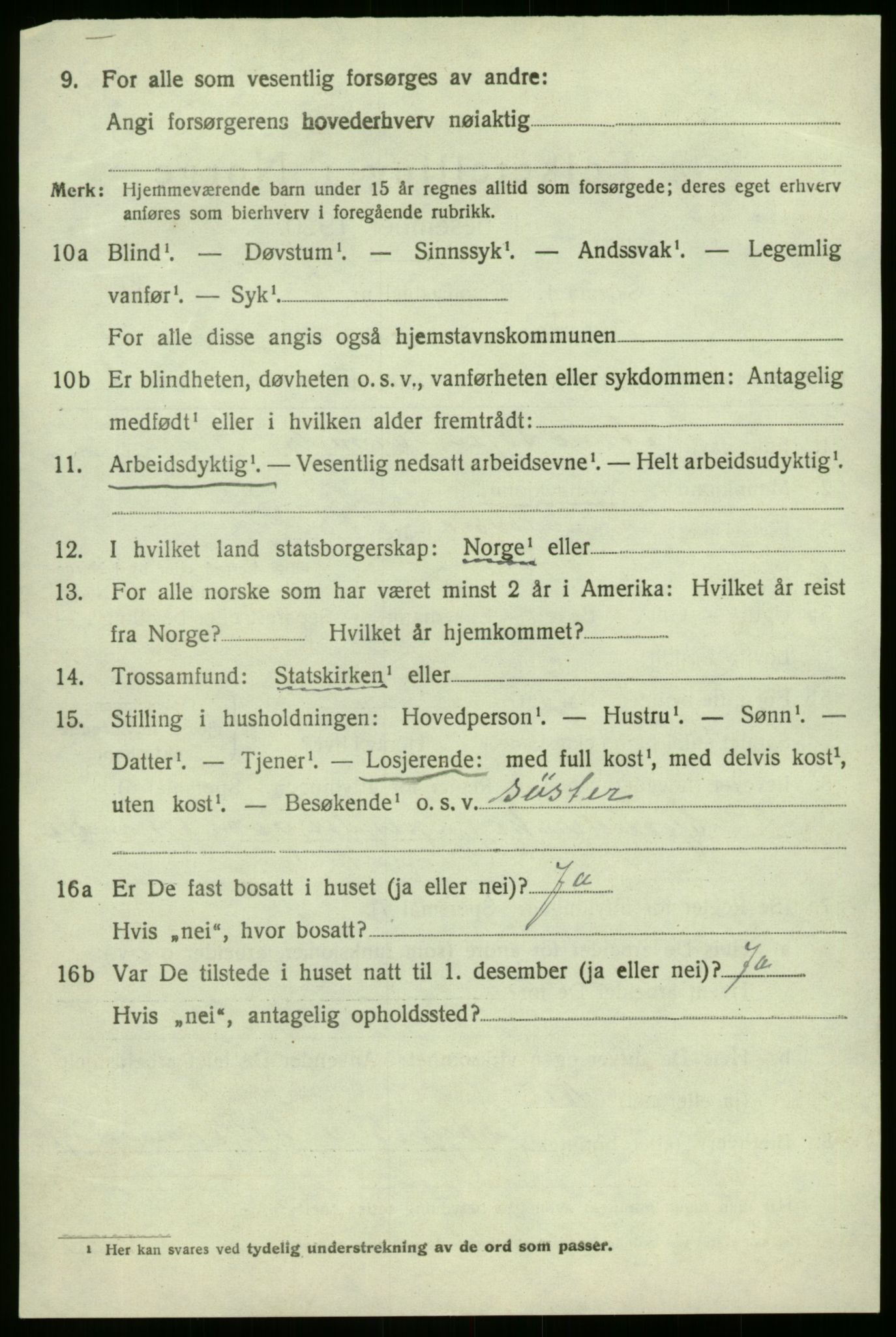 SAB, 1920 census for Førde, 1920, p. 3383