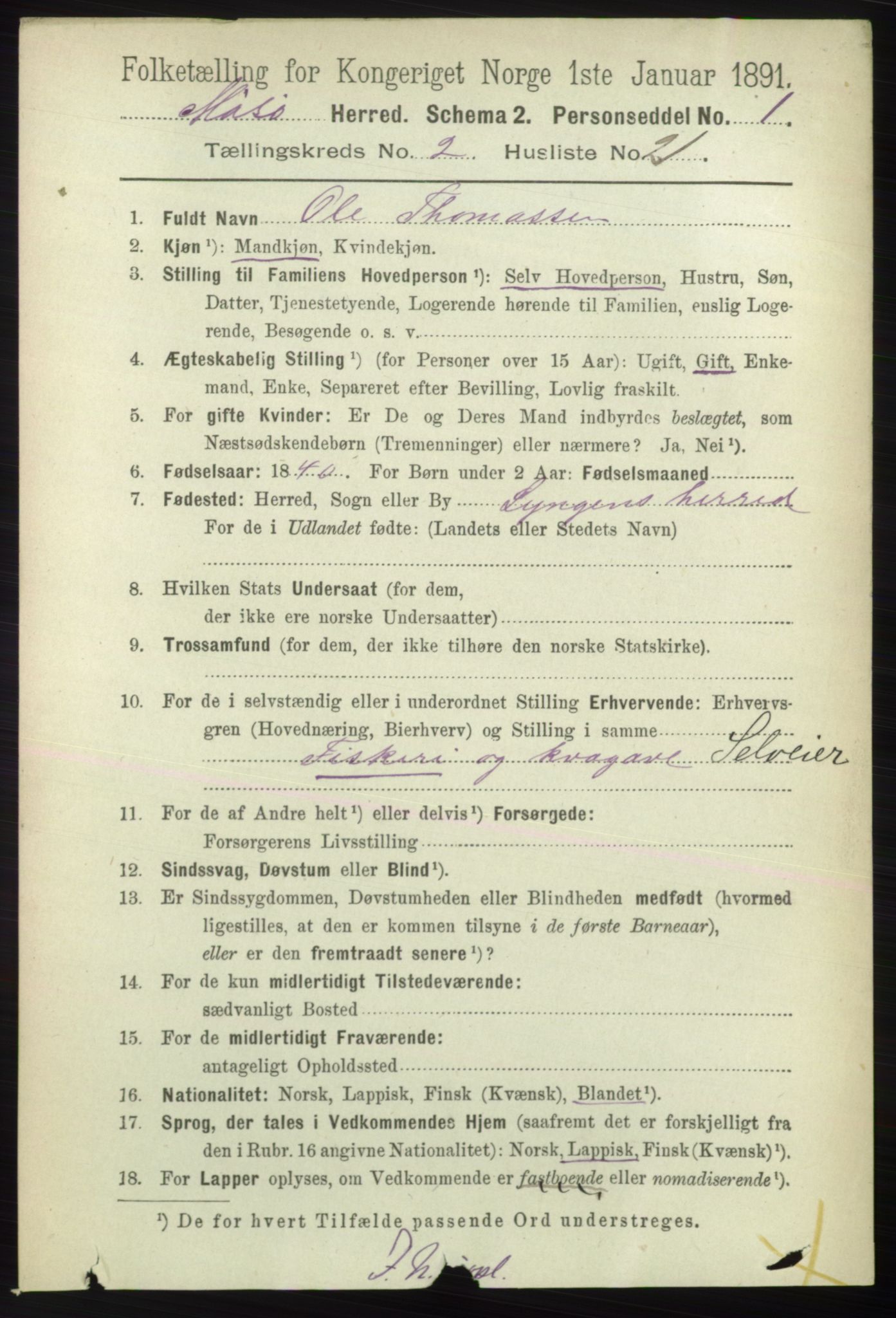 RA, 1891 census for 2018 Måsøy, 1891, p. 359