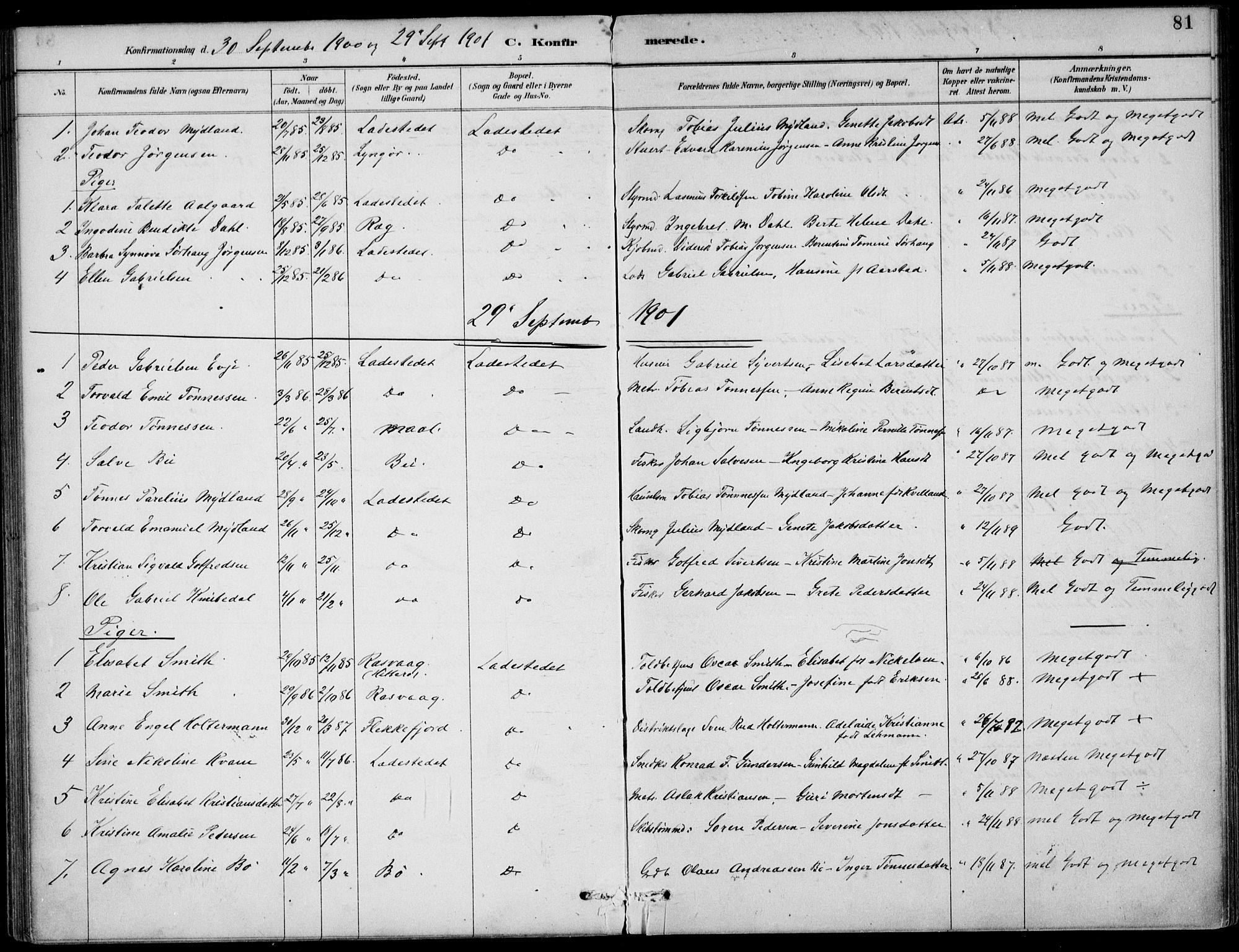 Sokndal sokneprestkontor, AV/SAST-A-101808: Parish register (official) no. A 12, 1887-1927, p. 81