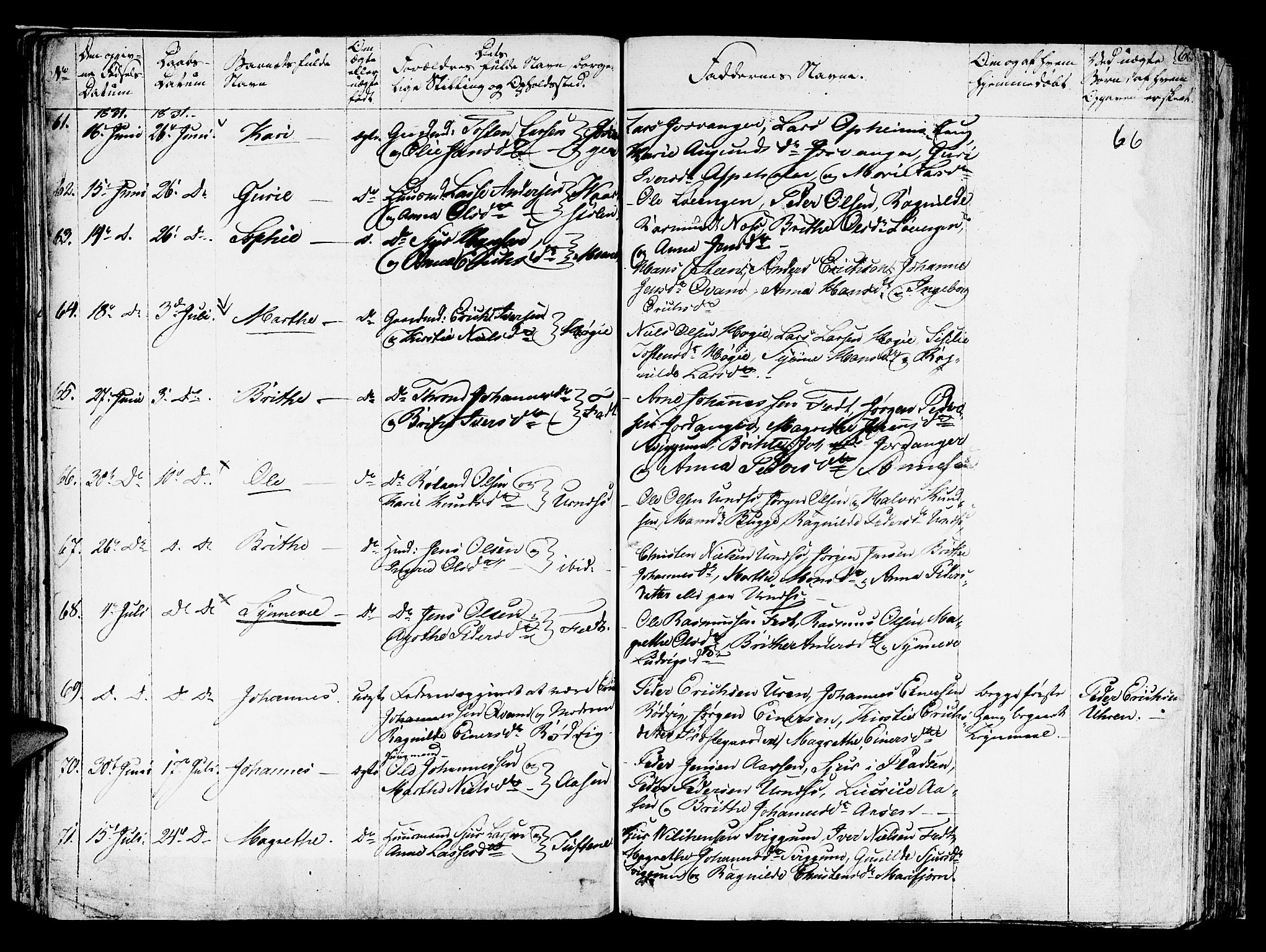 Hafslo sokneprestembete, AV/SAB-A-80301/H/Haa/Haaa/L0004: Parish register (official) no. A 4, 1821-1834, p. 66