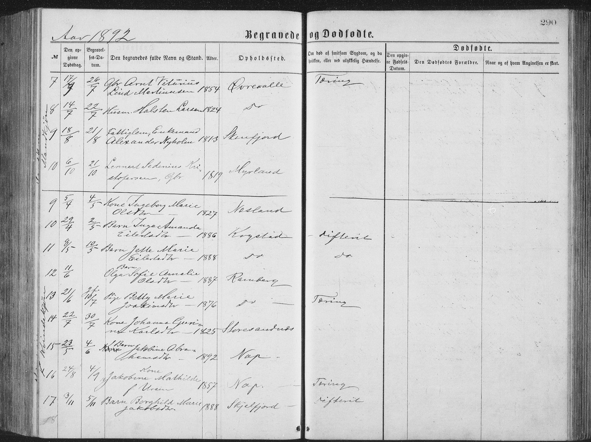 Ministerialprotokoller, klokkerbøker og fødselsregistre - Nordland, AV/SAT-A-1459/885/L1213: Parish register (copy) no. 885C02, 1874-1892, p. 290