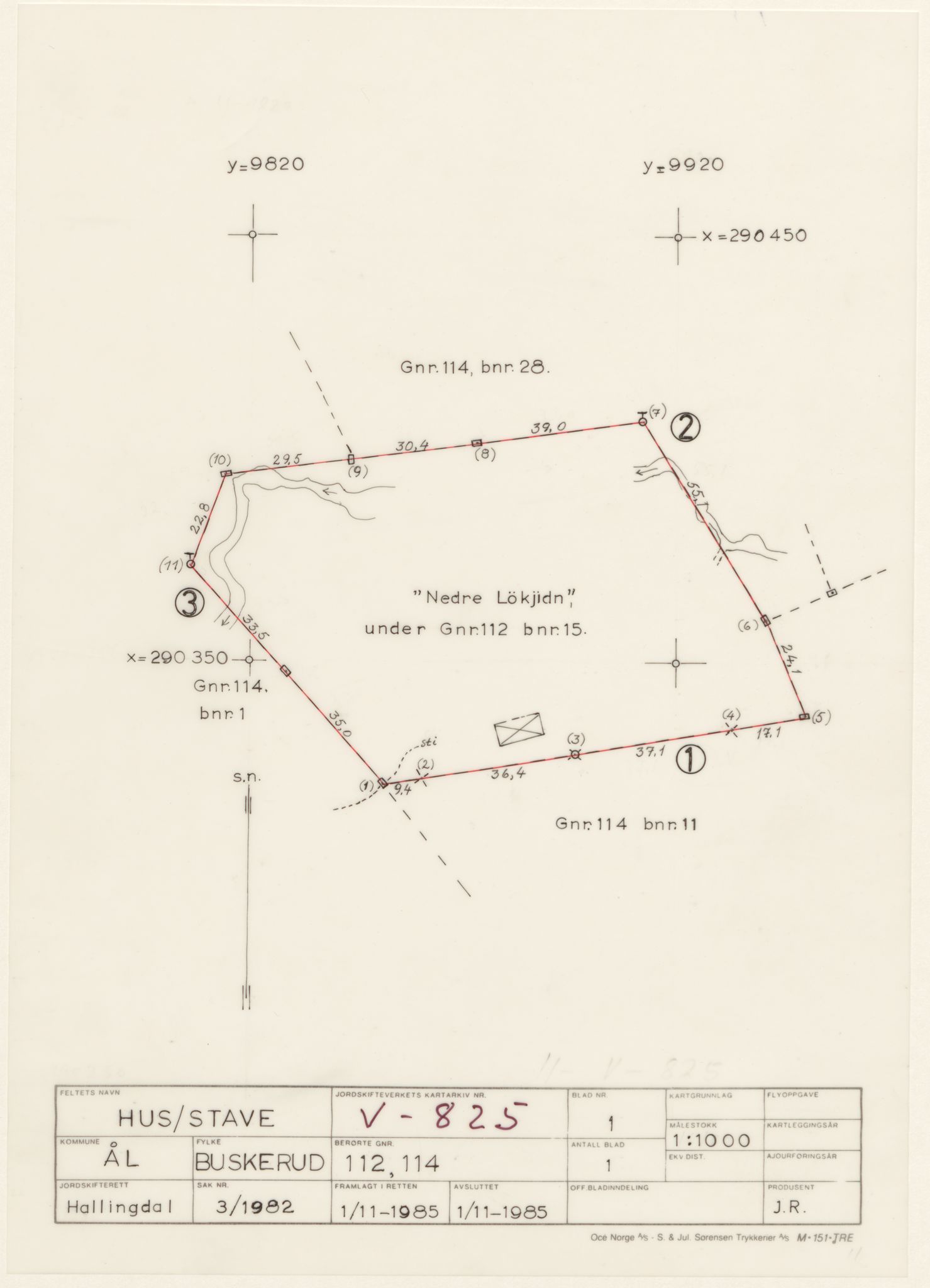 Jordskifteverkets kartarkiv, RA/S-3929/T, 1859-1988, p. 1140