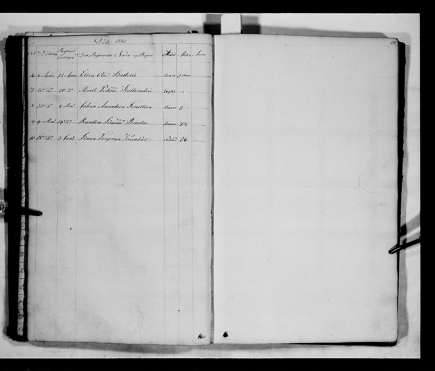 Gausdal prestekontor, SAH/PREST-090/H/Ha/Hab/L0005: Parish register (copy) no. 5, 1846-1867, p. 105