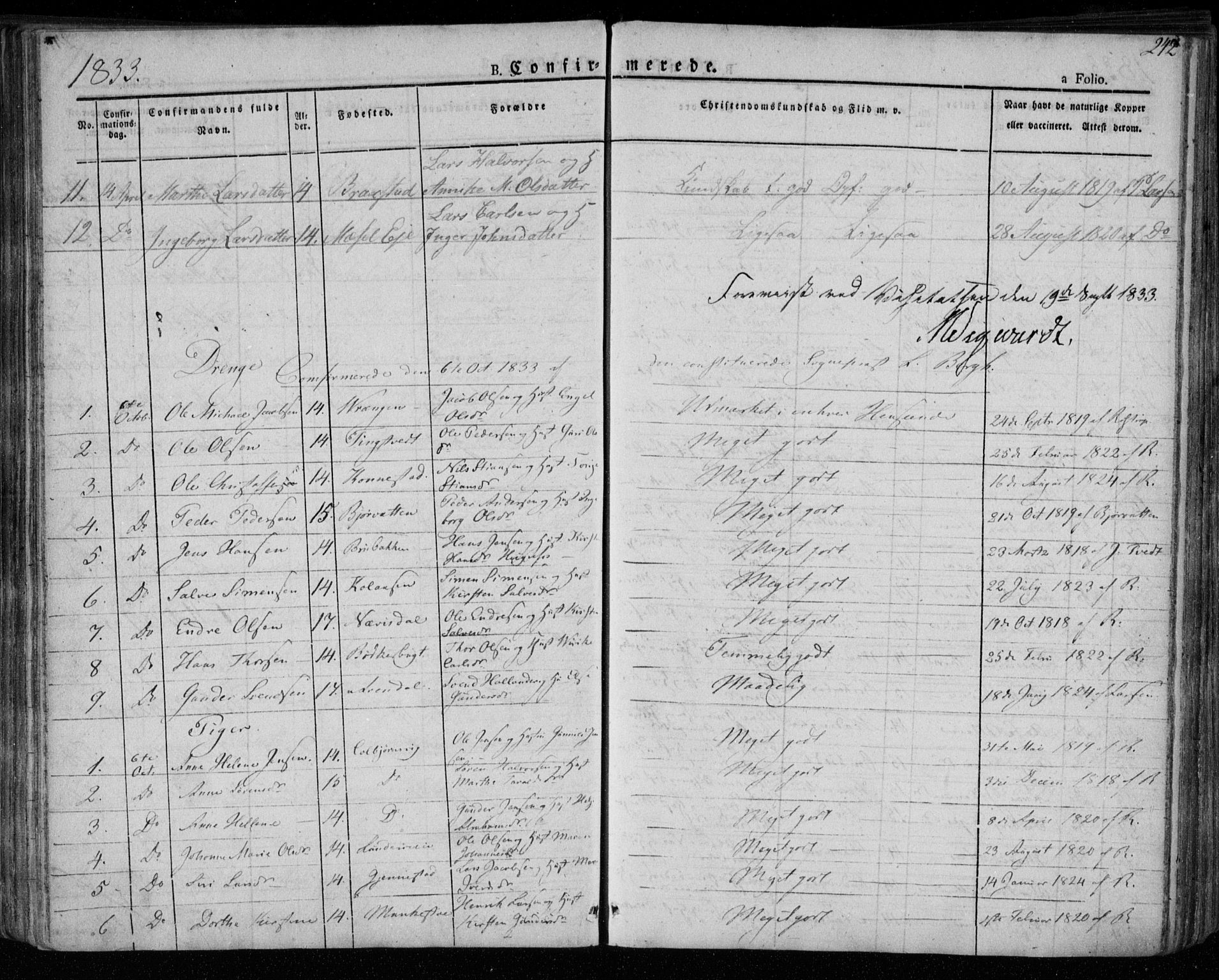 Øyestad sokneprestkontor, AV/SAK-1111-0049/F/Fa/L0013: Parish register (official) no. A 13, 1827-1842, p. 242