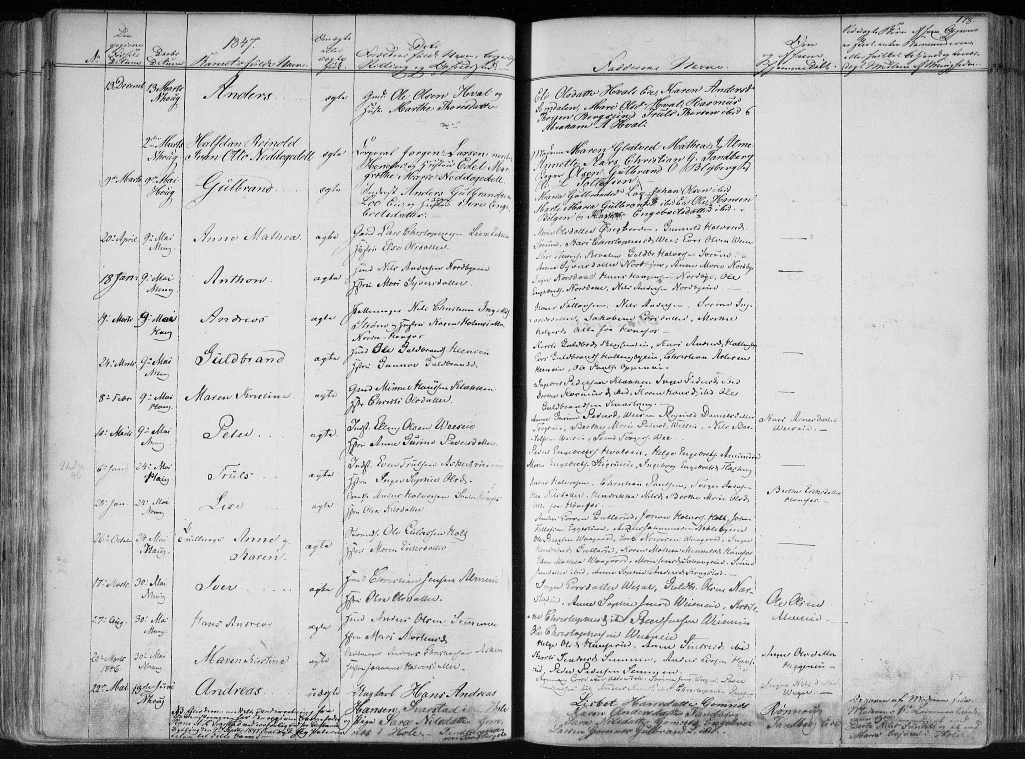 Norderhov kirkebøker, AV/SAKO-A-237/F/Fa/L0010: Parish register (official) no. 10, 1837-1847, p. 178