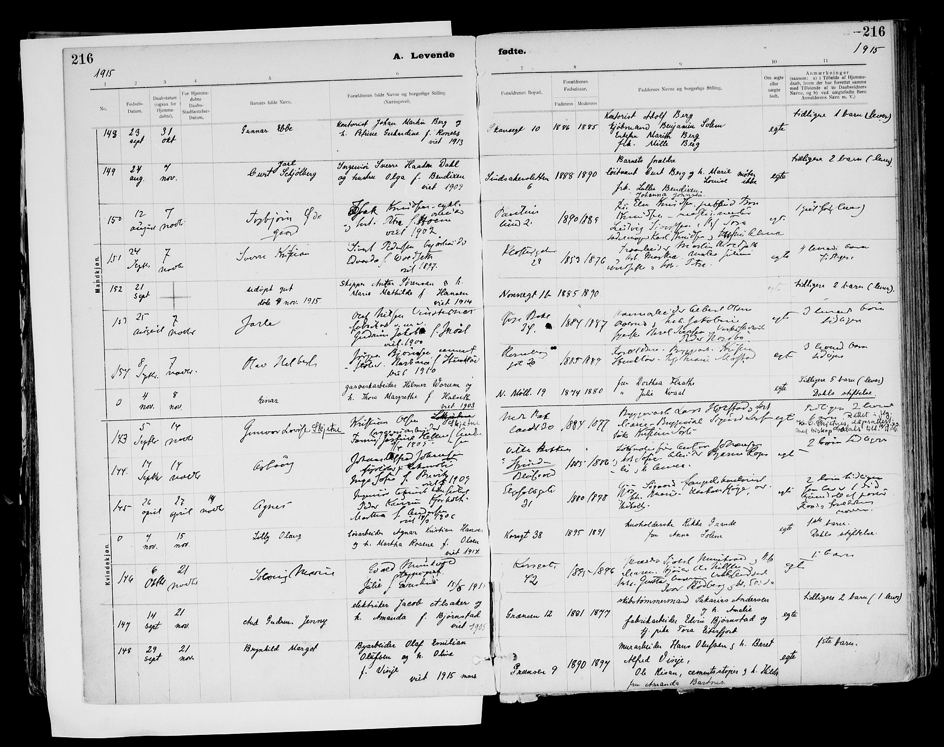 Ministerialprotokoller, klokkerbøker og fødselsregistre - Sør-Trøndelag, AV/SAT-A-1456/604/L0203: Parish register (official) no. 604A23, 1908-1916, p. 216