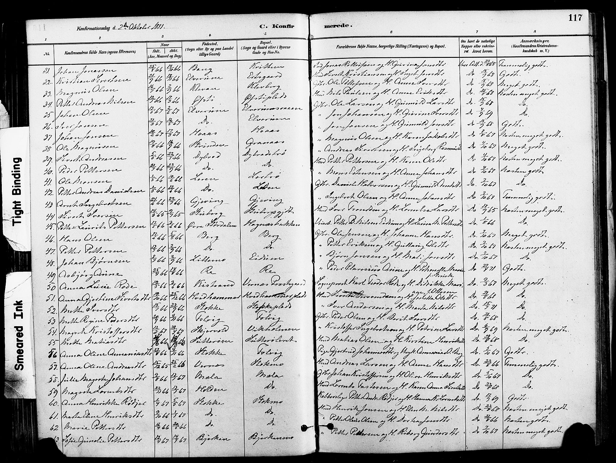 Ministerialprotokoller, klokkerbøker og fødselsregistre - Nord-Trøndelag, SAT/A-1458/709/L0077: Parish register (official) no. 709A17, 1880-1895, p. 117