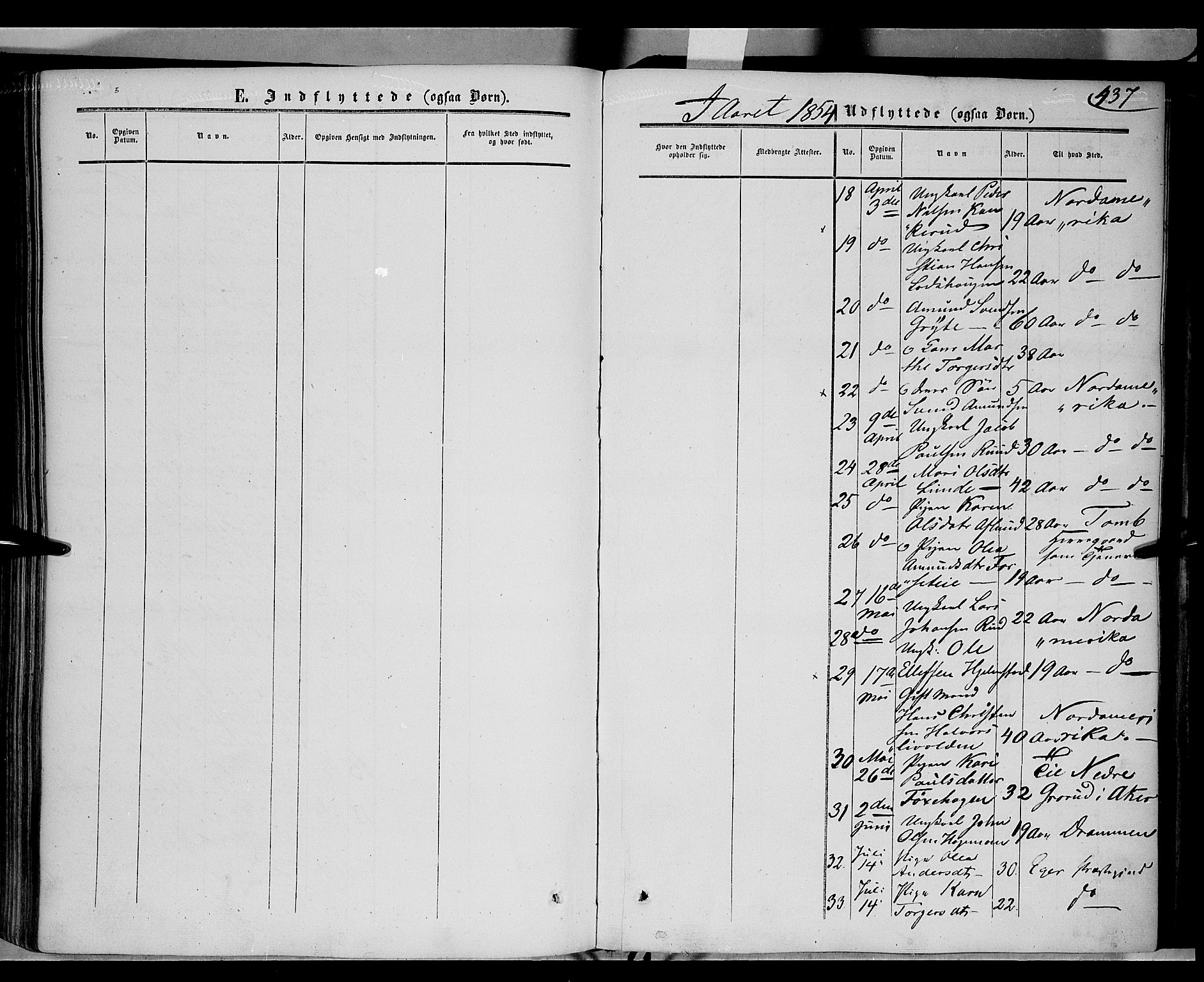 Gausdal prestekontor, SAH/PREST-090/H/Ha/Haa/L0008: Parish register (official) no. 8, 1850-1861, p. 437